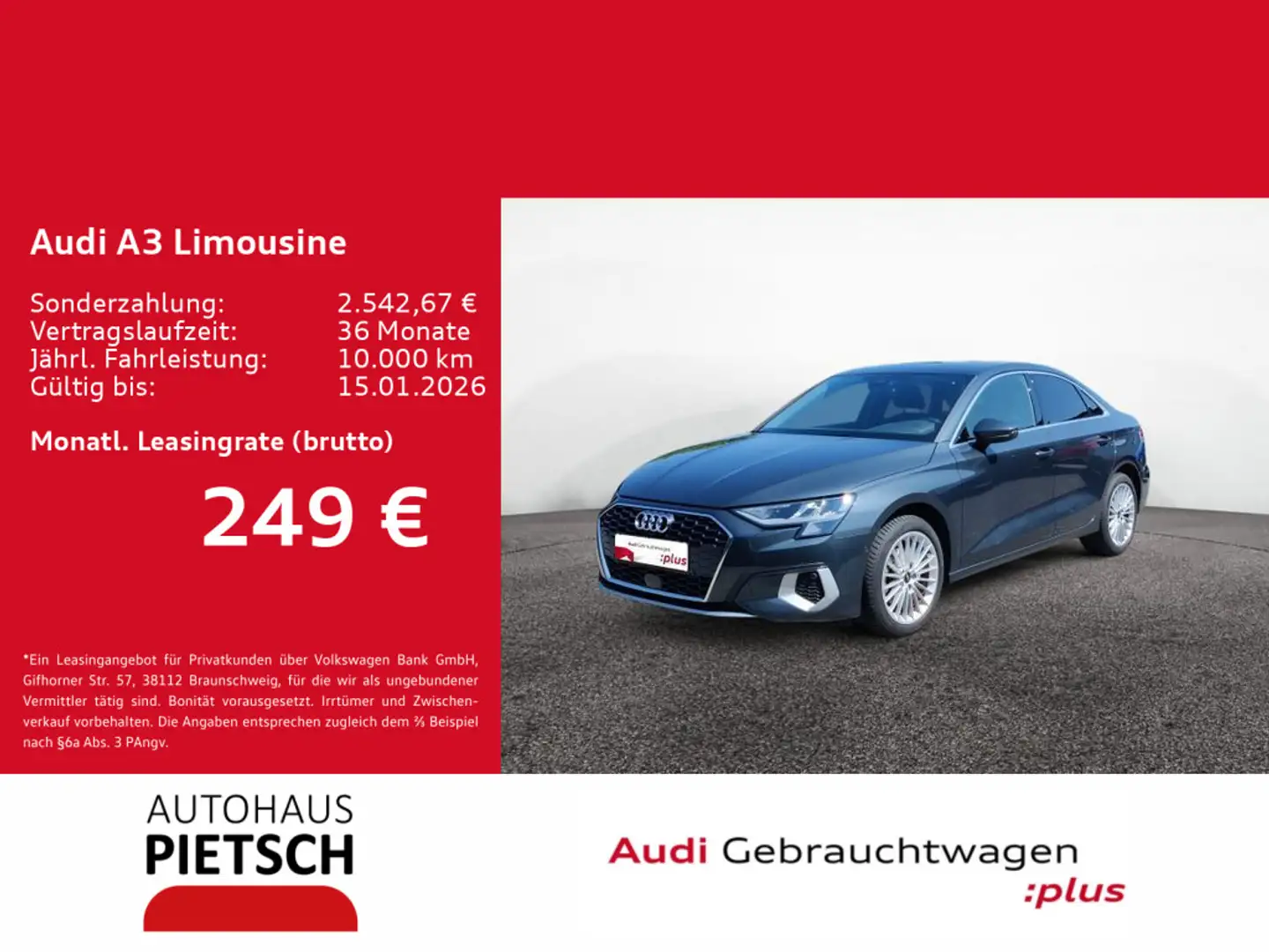 Audi A3 35 TFSI advanced SmartInter Sitzhzg Grau - 1
