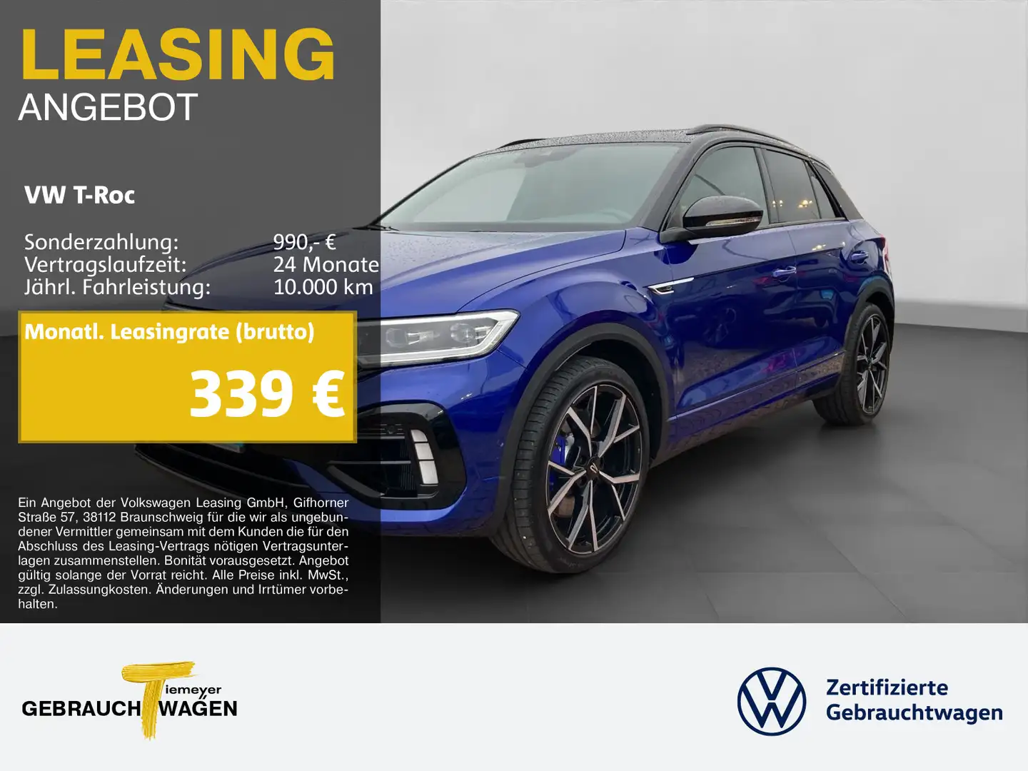Volkswagen T-Roc R AKRAPOVIC PANO LEDER LM19 Blau - 1