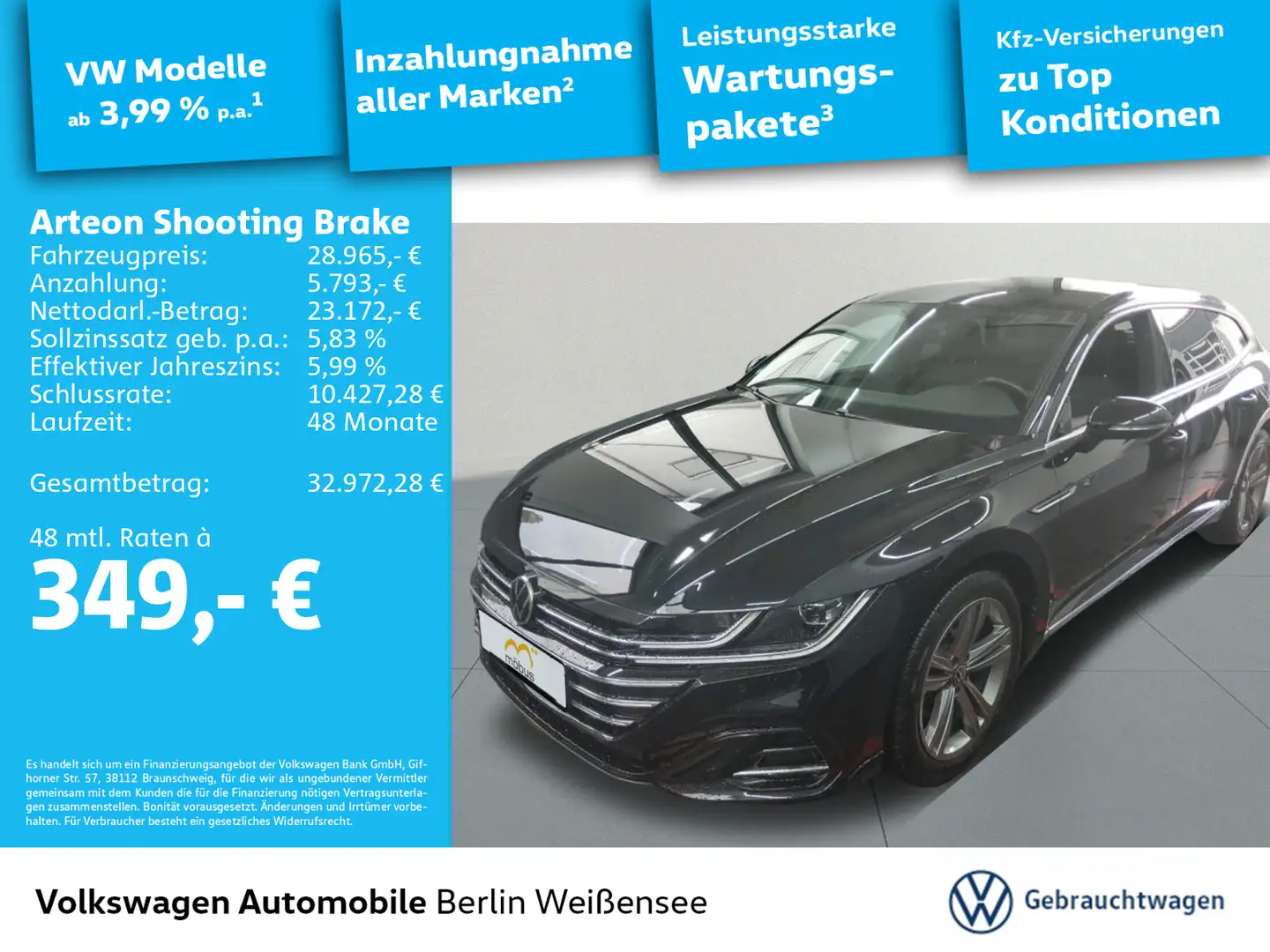 Volkswagen Arteon 1.4 TSI eHybrid*R-LINE*AHK Schwarz - 1