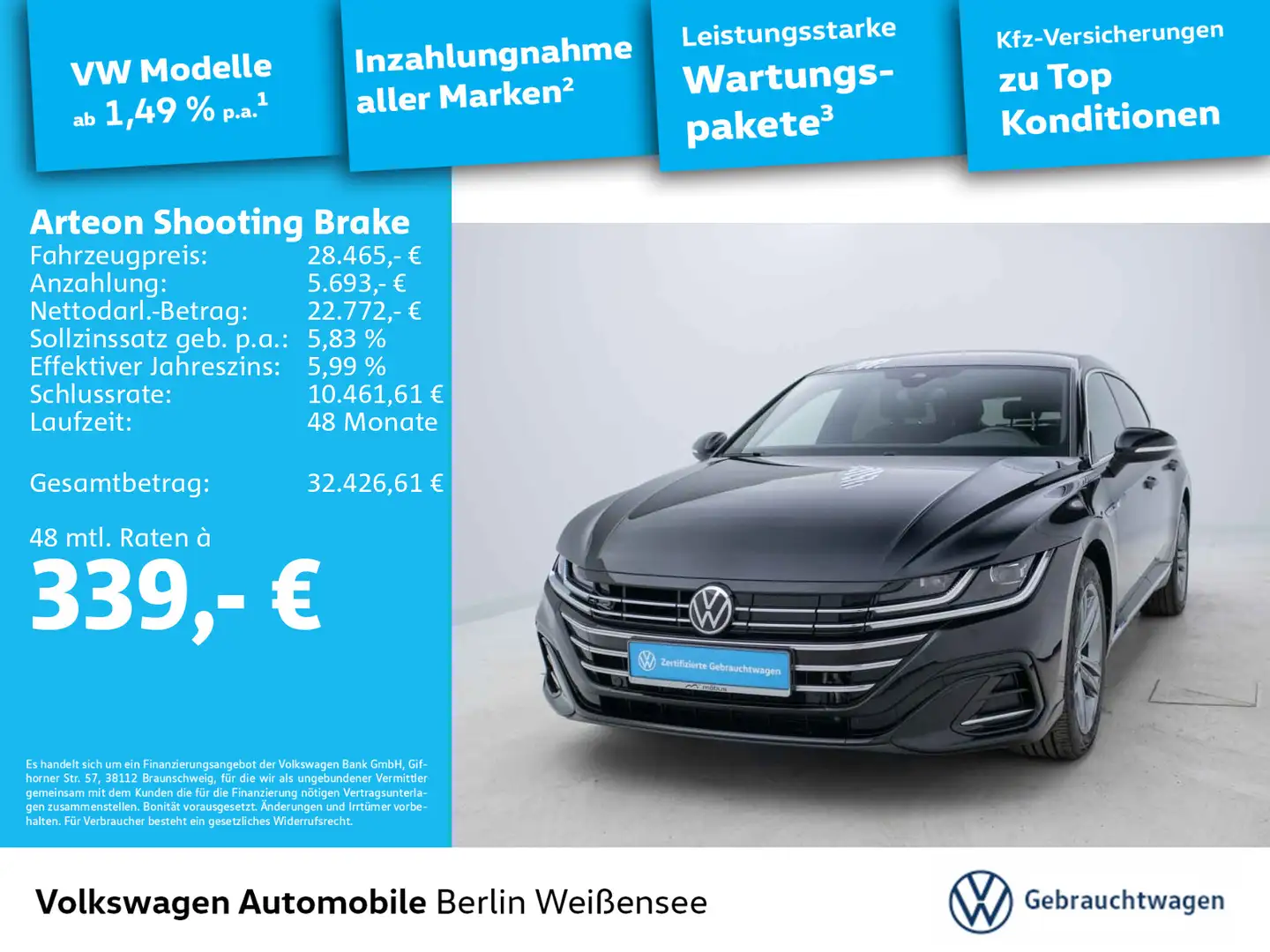 Volkswagen Arteon 1.4 TSI eHybrid*R-LINE*AHK Schwarz - 1