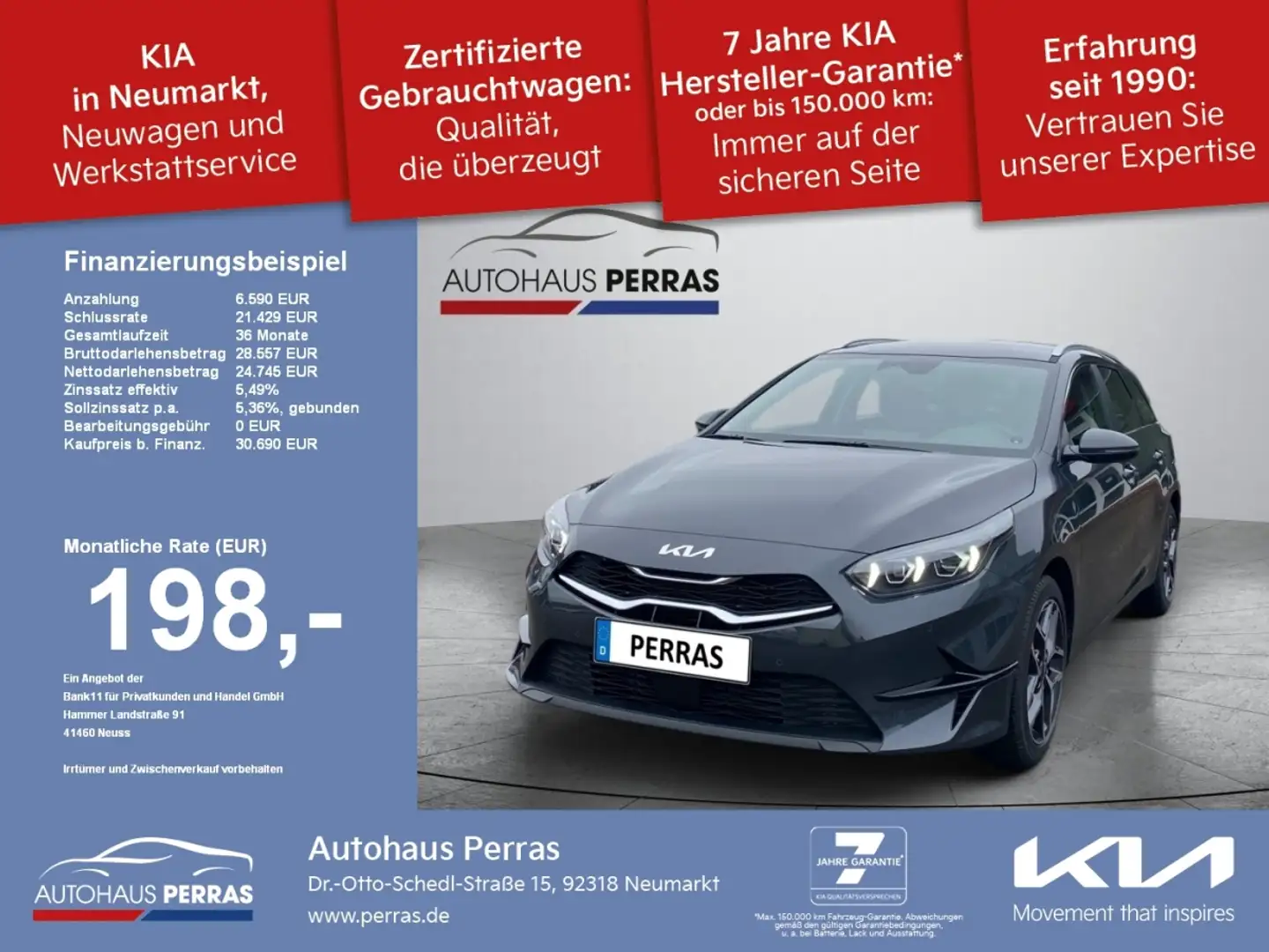 Kia Ceed SW / cee'd SW Ceed SW 1.5T 140 DCT7 SPIRIT TEC elektr. Heckklapp Grau - 1