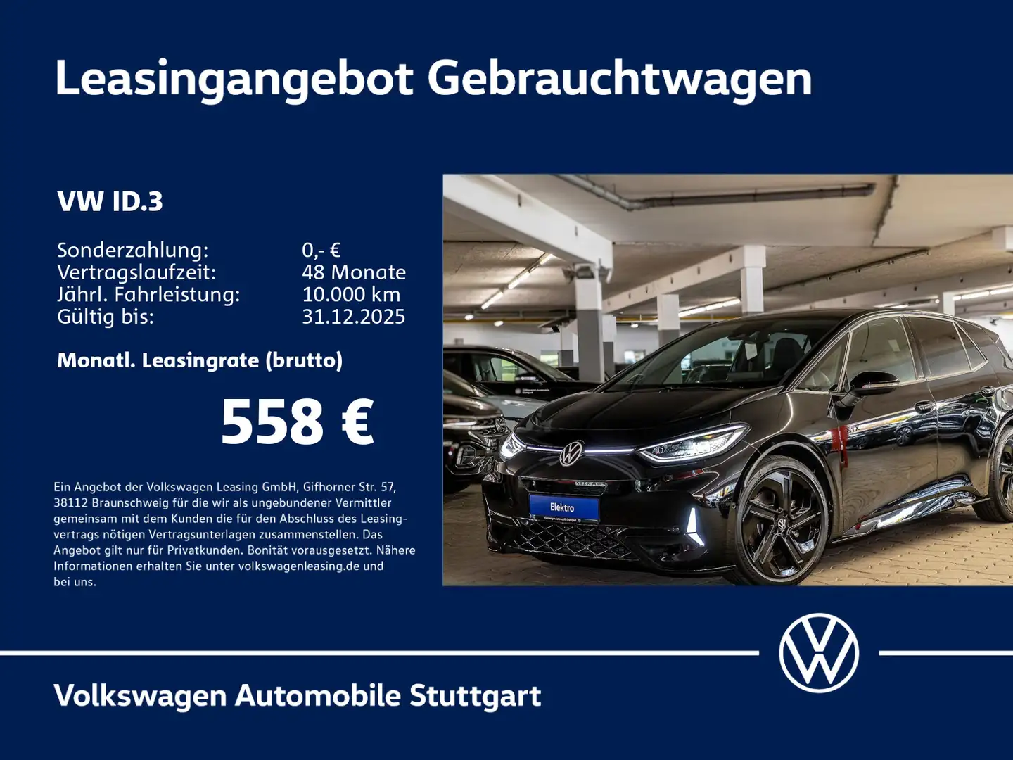 Volkswagen ID.3 GTX Navi AHK Pano Kamera Schwarz - 1