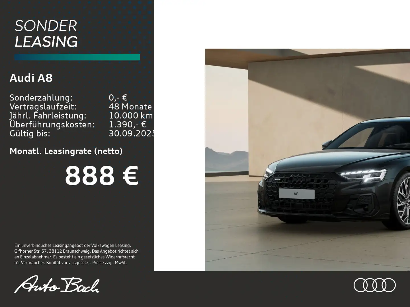 Audi A8 60 TFSI e quattro S-Line 462PS Panorama HuD B Schwarz - 2