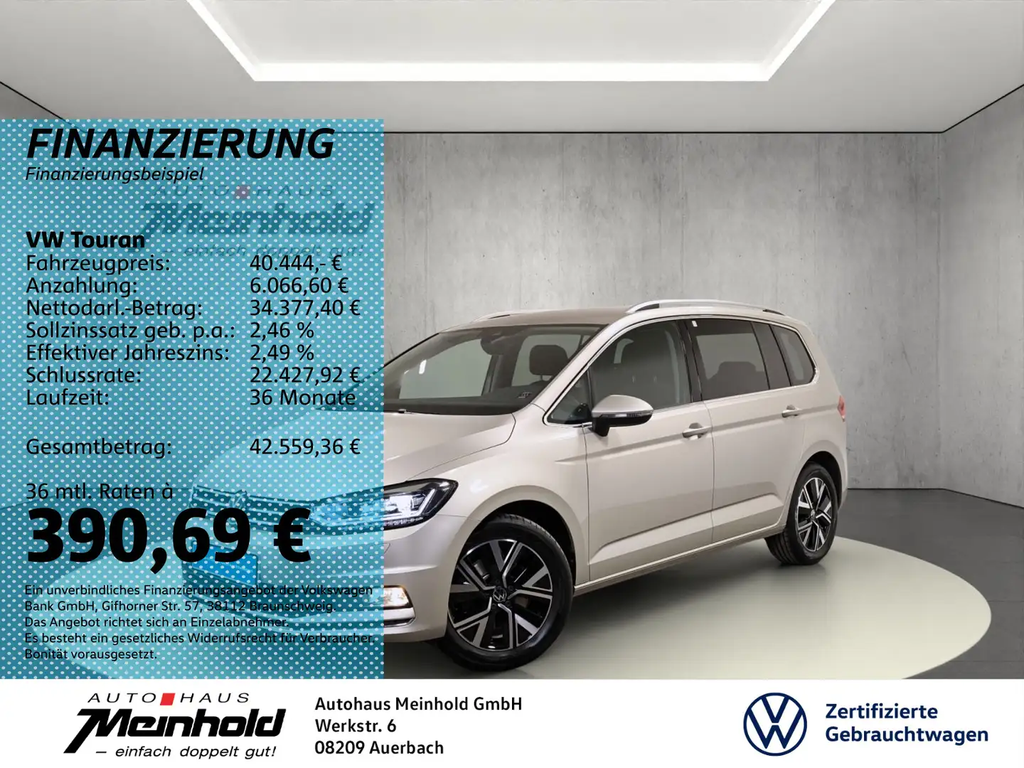 Volkswagen Touran 2.0 TDI DSG Highline, Standh, AHK, Navi Silber - 1