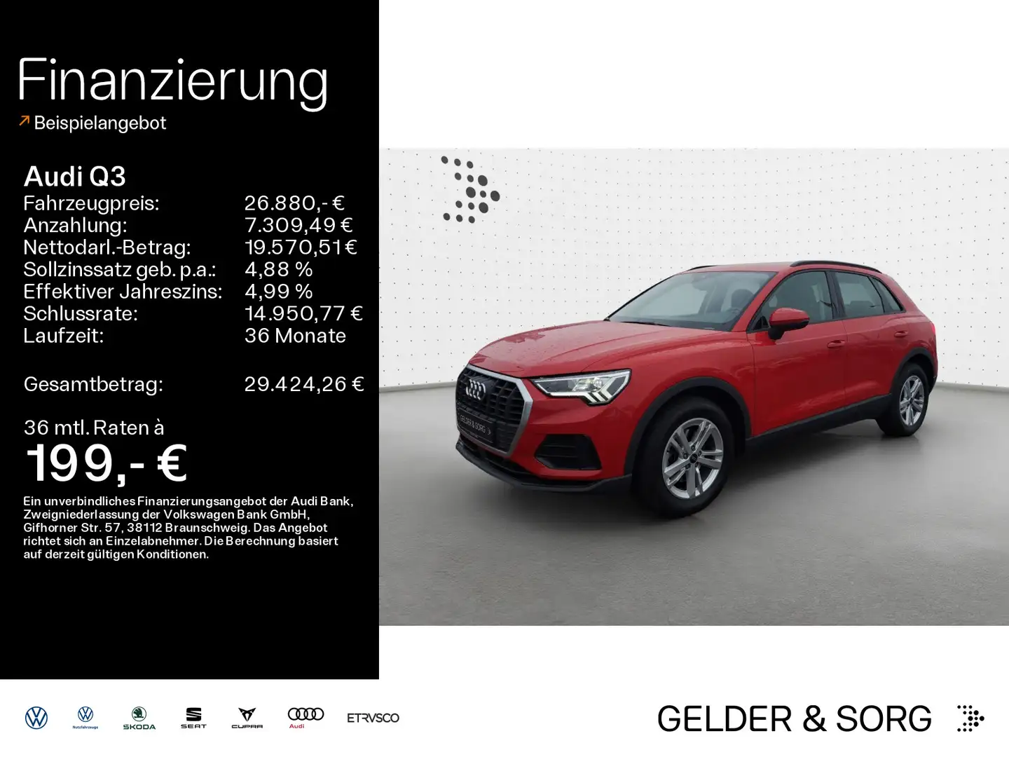Audi Q3 35 TFSI *ACC*LED*SHZ*AHK*RFK*VIRCockpit* Rojo - 1