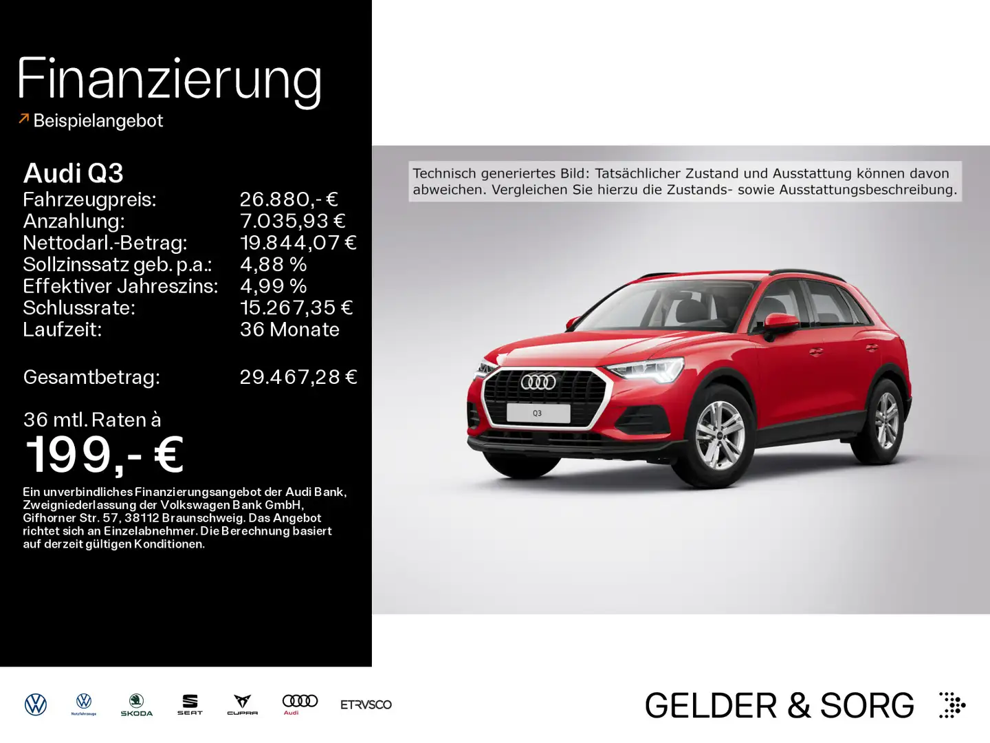 Audi Q3 35 TFSI *ACC*LED*SHZ*AHK*RFK*VIRCockpit* Rouge - 1