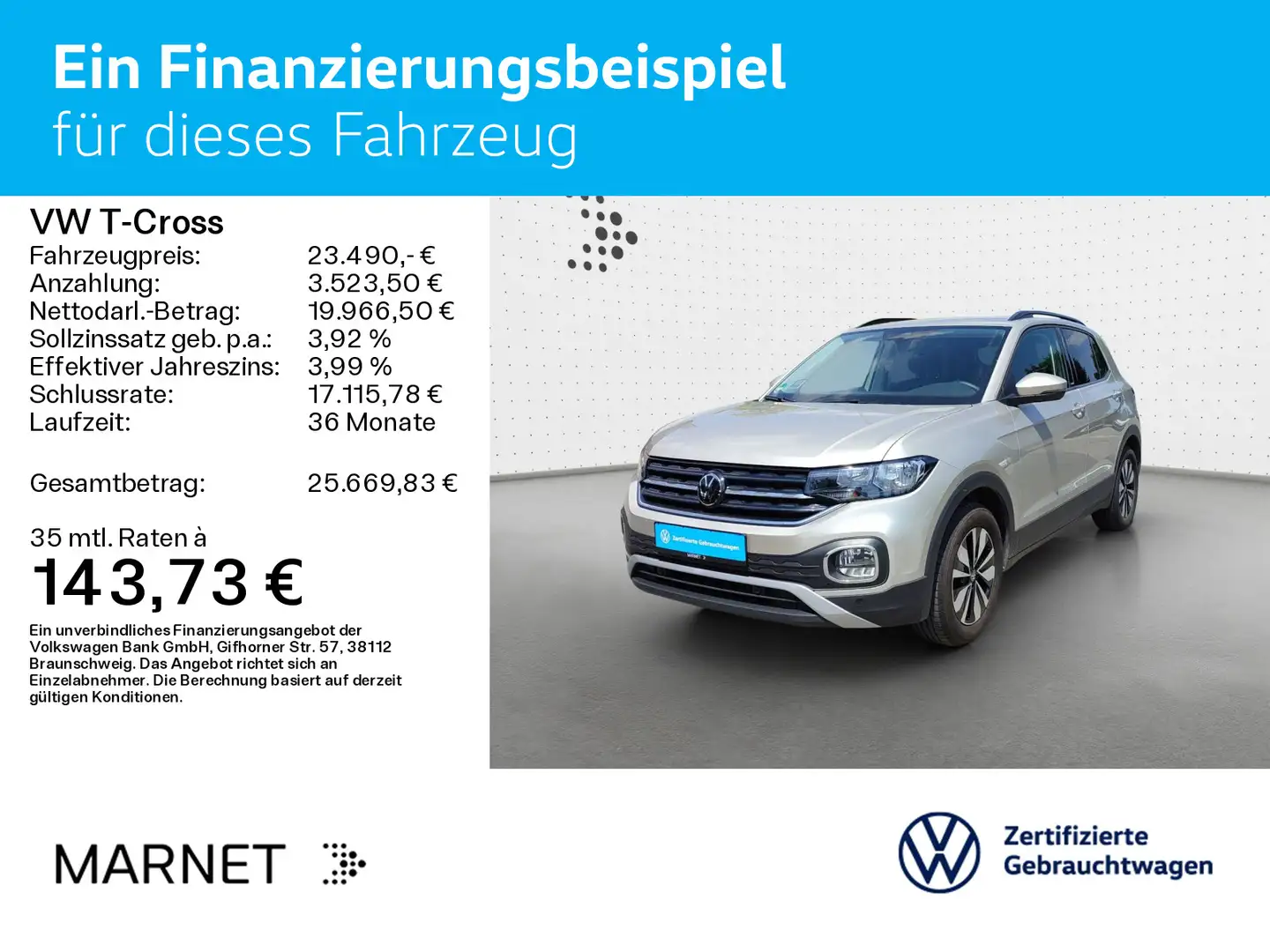 Volkswagen T-Cross Life MOVE 1.0 TSI* NAVI*AHK*KAMERA*ASG Argent - 2