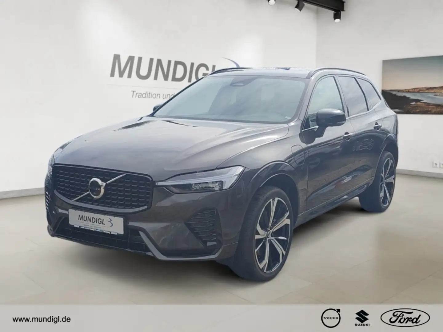 Volvo XC60 R Design Recharge PHEV AWD T6 PANO LFW AHKRFK 360° Gris - 1