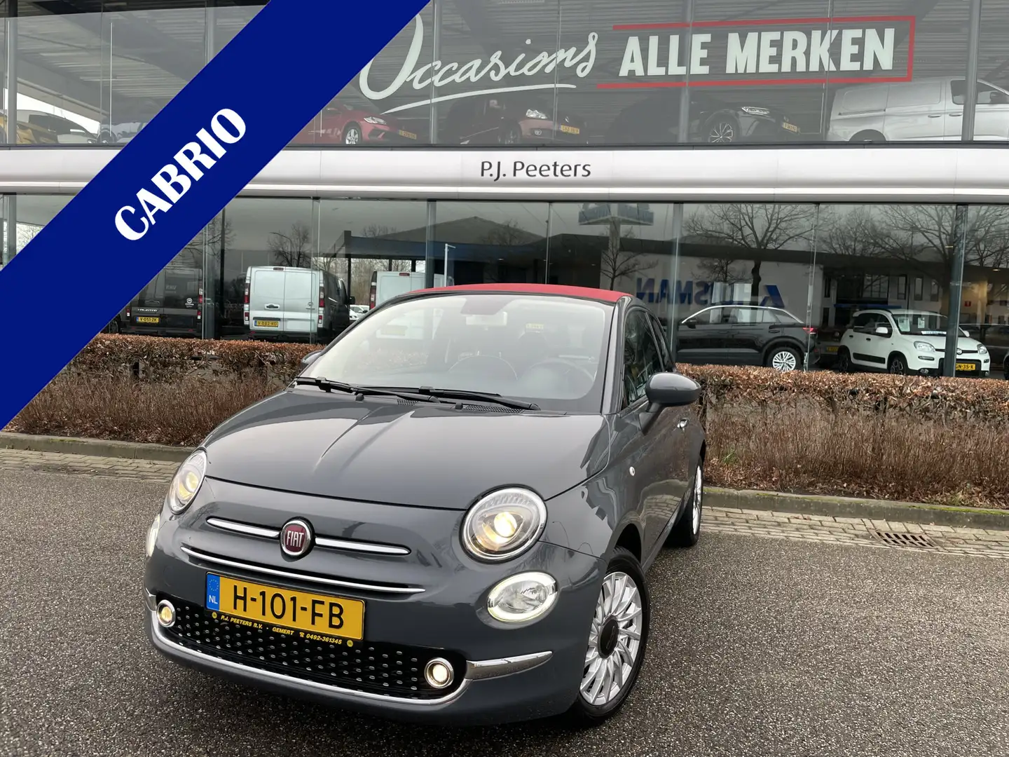 Fiat 500 Cabrio 0.9 TwinAir Turbo Lounge Airco - Cruise con Gris - 1