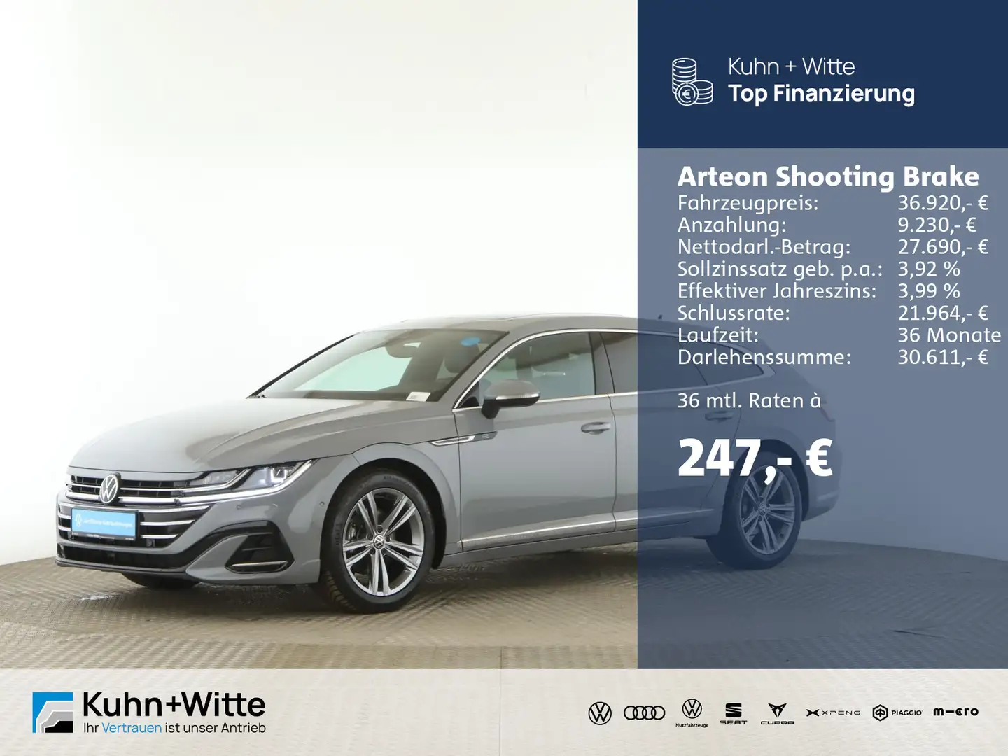Volkswagen Arteon 2.0 TDI R-Line *AHK*RFK*IQ Grau - 1