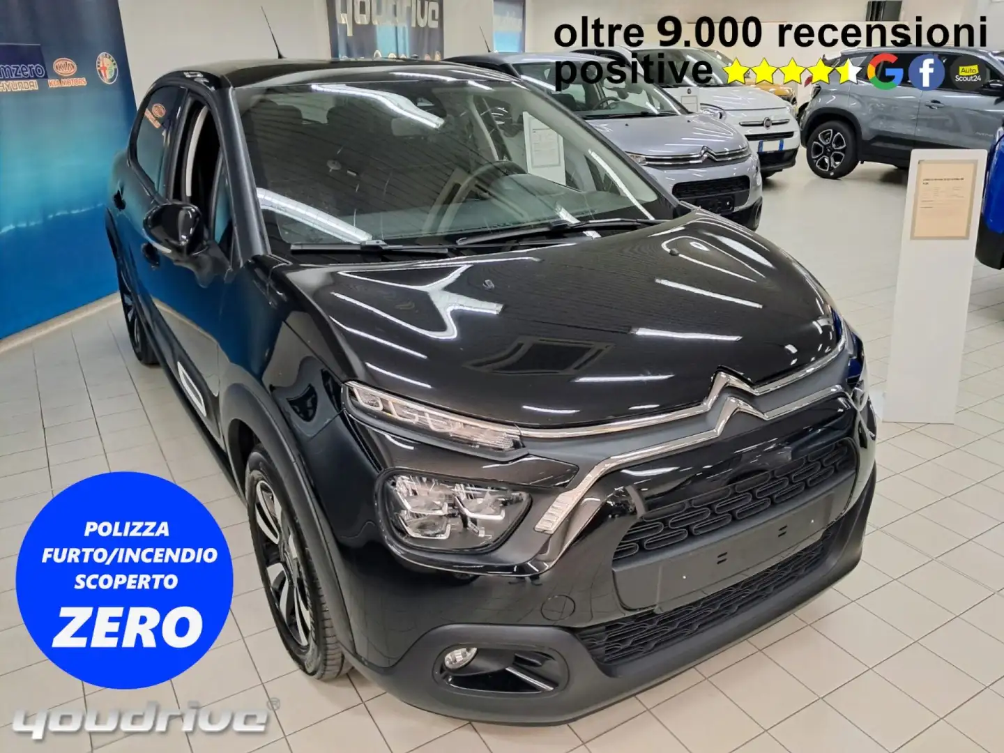 Citroen C3 PureTech 110 S&S EAT6 Max KM 19.100 Noir - 1