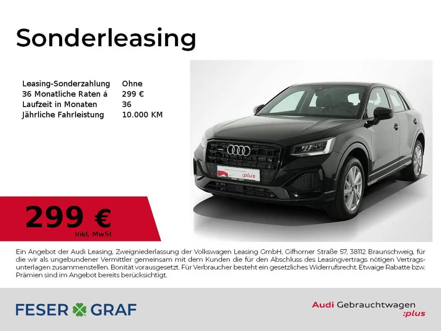 Audi Q2 40TFSI q. Leder/ACC Fahren+Parken/Opt-Schwarz Schwarz - 1