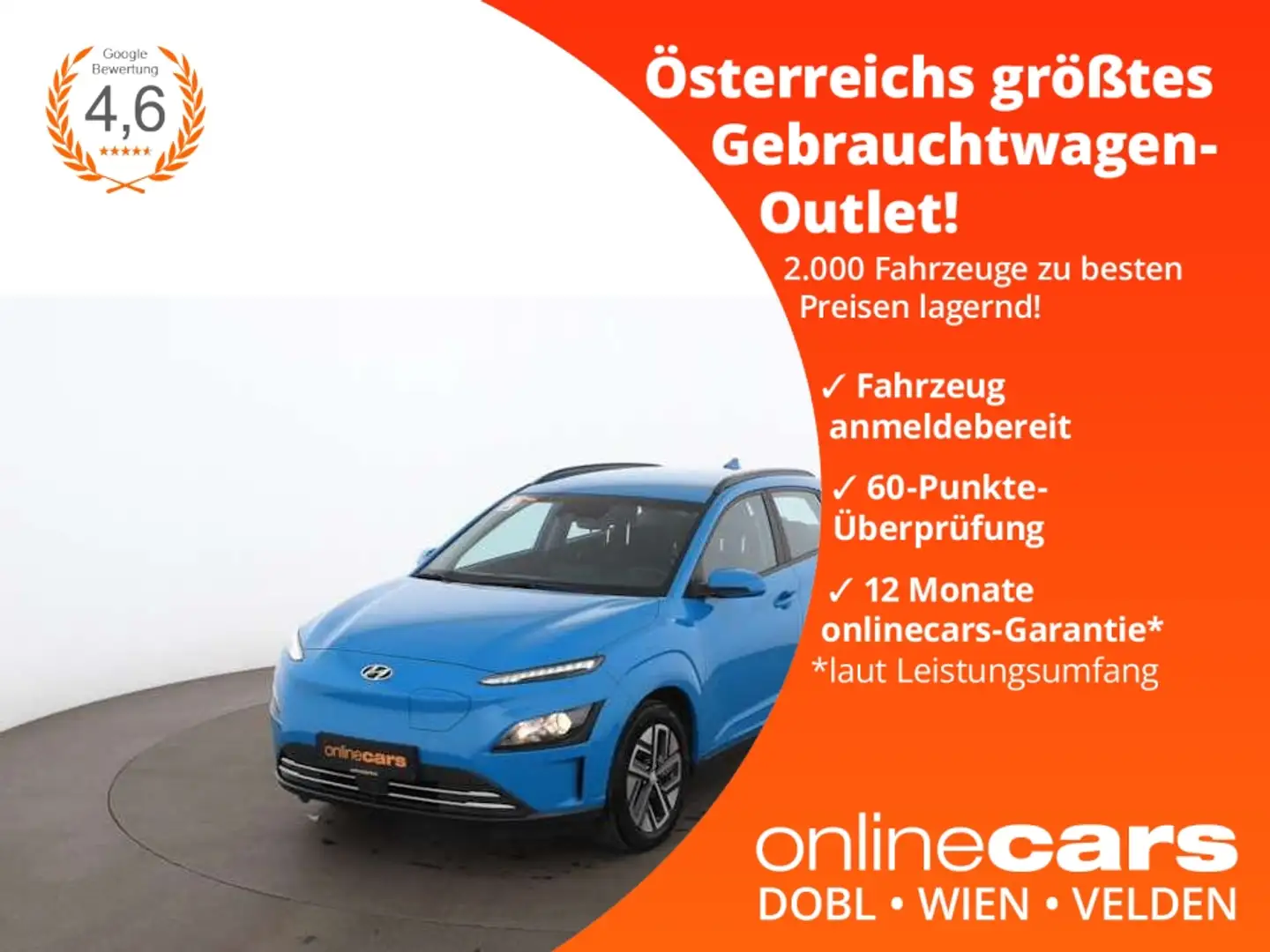 Hyundai KONA Select Elektro 39kWh Aut RADAR SITZHZG R-CAM Blau - 1