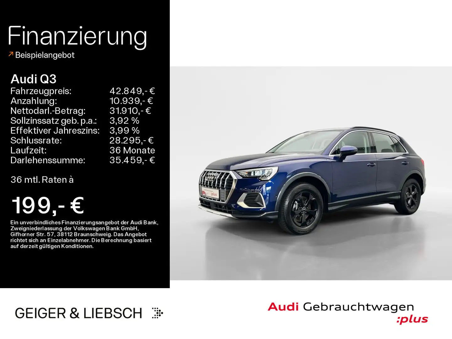 Audi Q3 40 TFSI quattro advanced*NAVI-PLUS*STHZG*AHK* Blau - 1