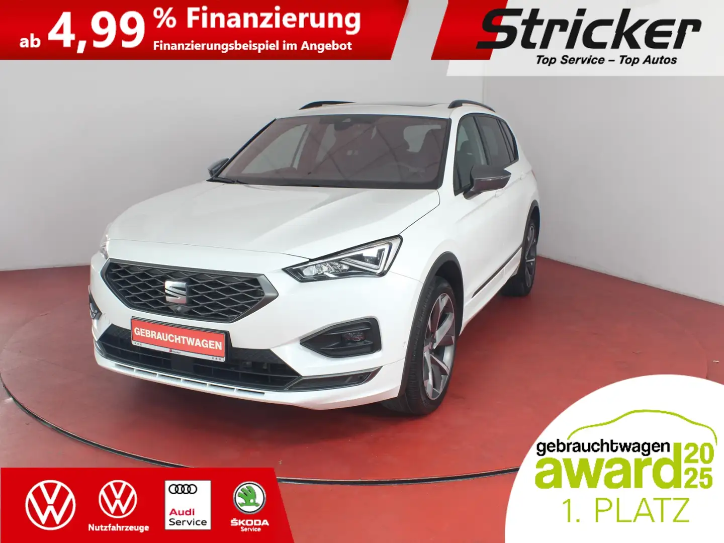 SEAT Tarraco FR 2.0TSI DSG 403,-ohne Anzahlung 4M Pano Beats Weiß - 1