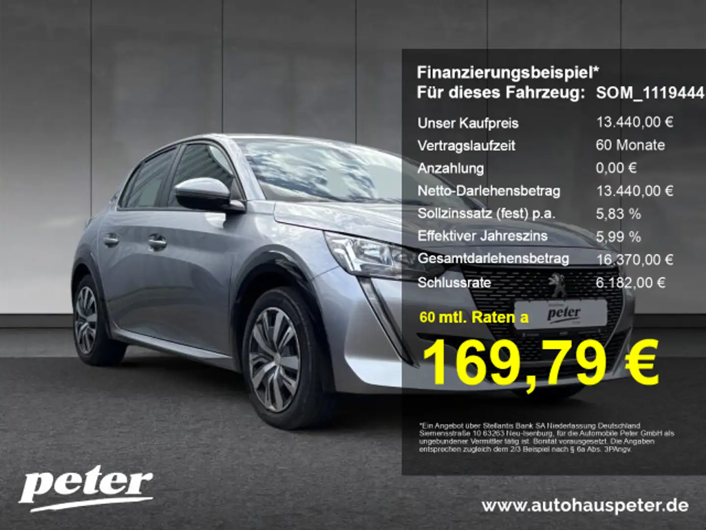 Peugeot e-208 e-208 Active 136 +11KW OBC+SHZ+Bluetooth Grau - 1