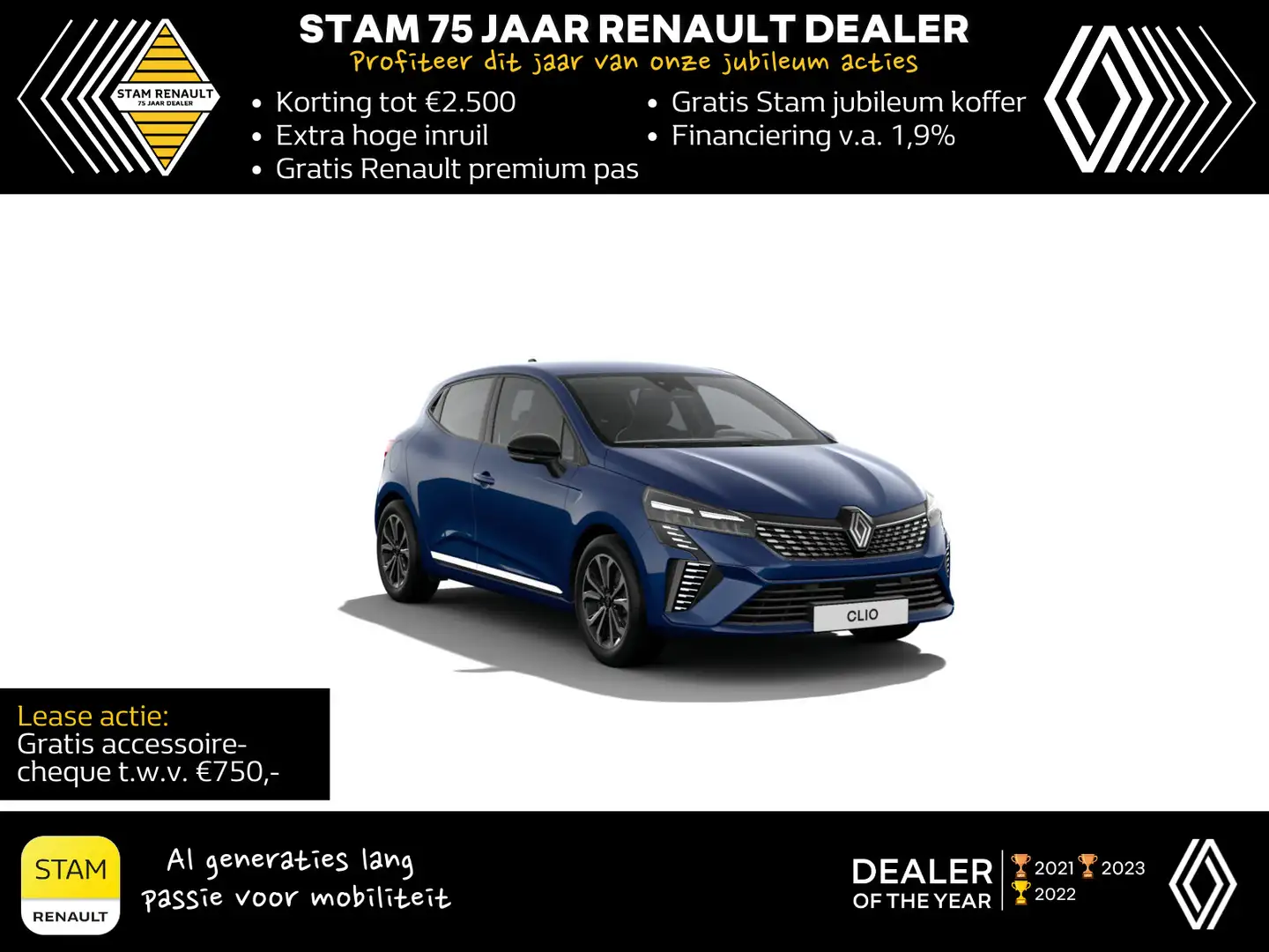 Renault Clio Hybrid 145 E-TECH Techno Automaat Blue - 1