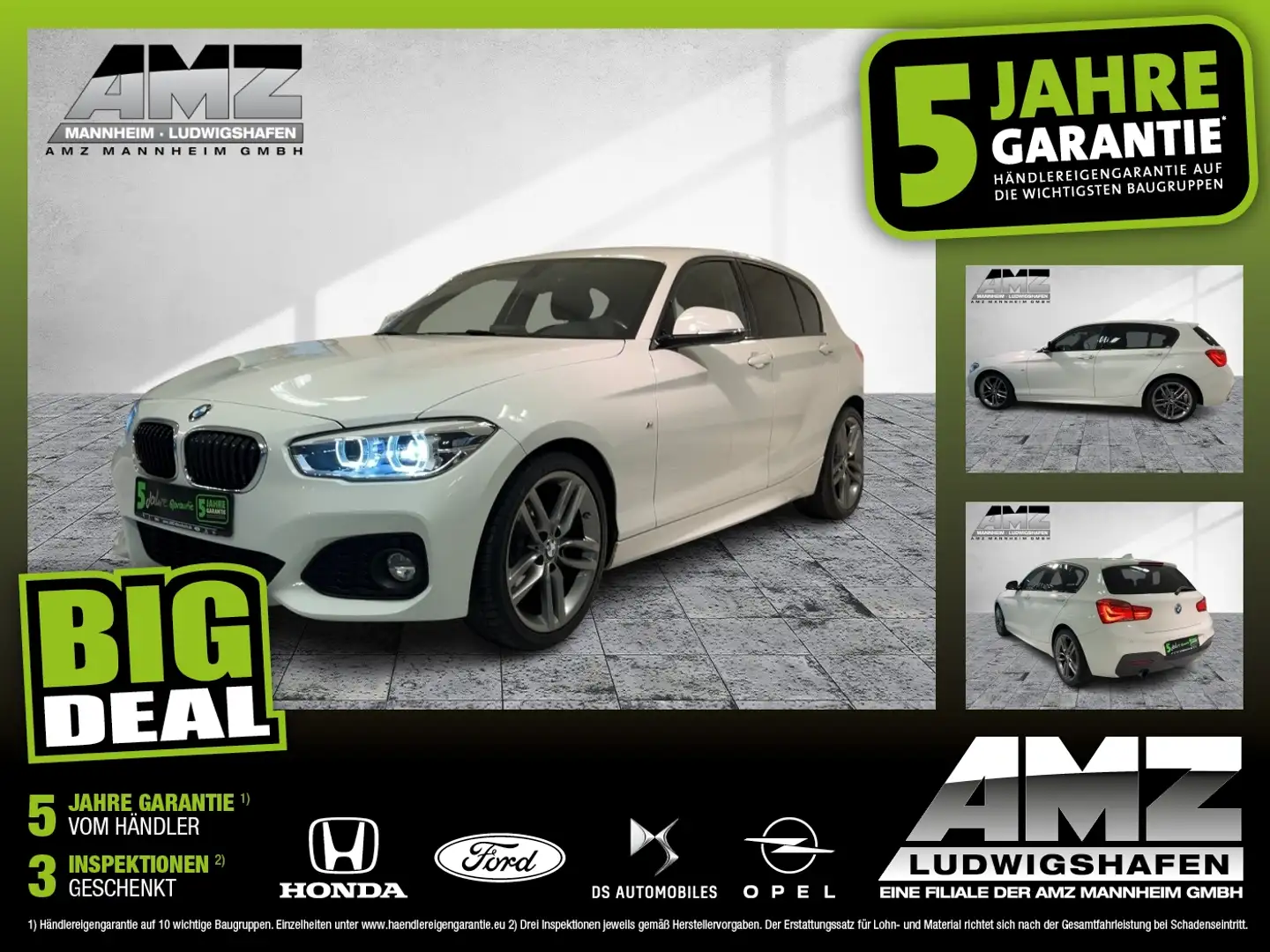 BMW 118 i M Sport Line Navi FLA LM AHK SoundSys PDC Weiß - 1