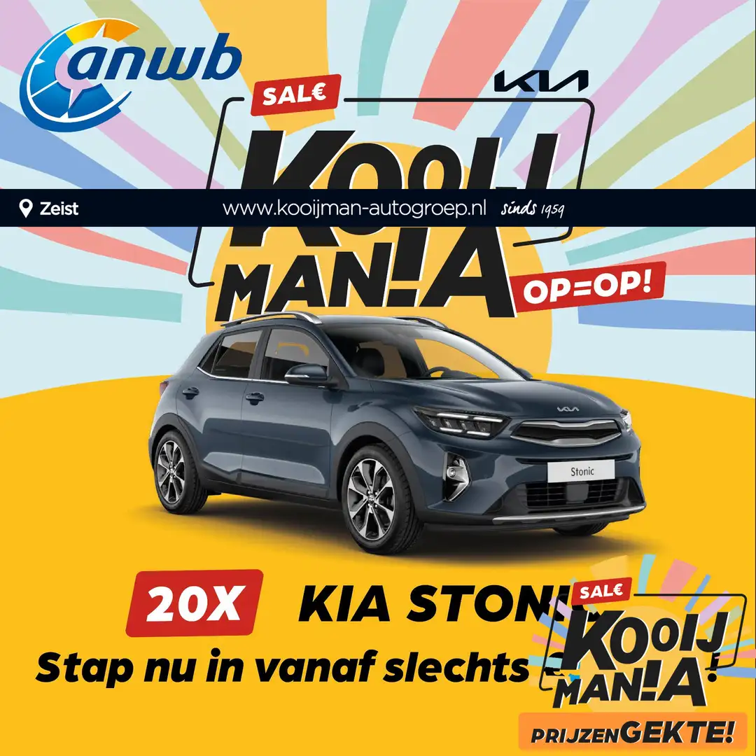 Kia Stonic 1.0 T-GDi MHEV ComfortLine ANWB Private lease nu V Wit - 1
