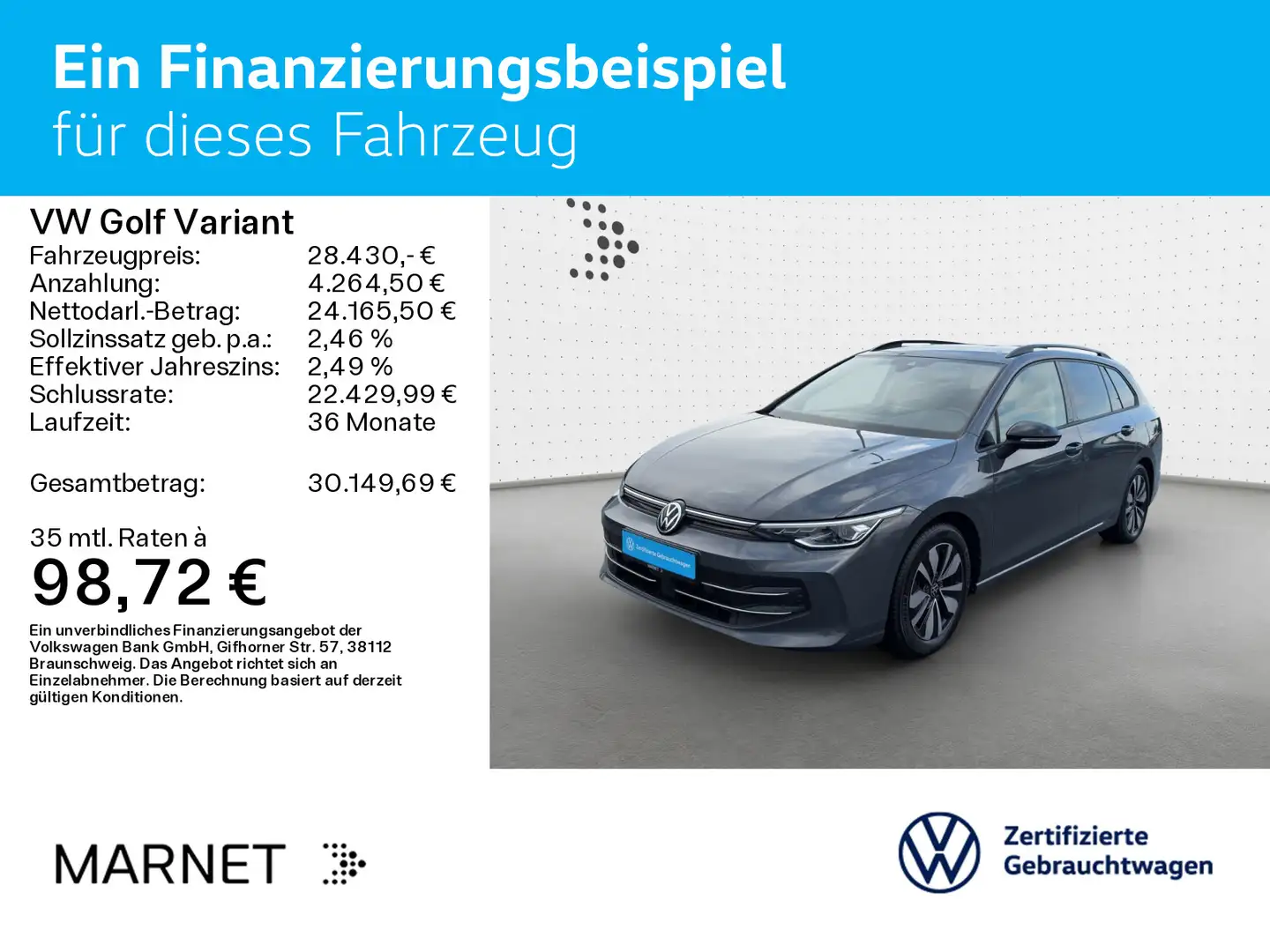 Volkswagen Golf Variant Golf VIII Variant 1.5 eTSI DSG GOAL*LED*AHK*KAME Gris - 2