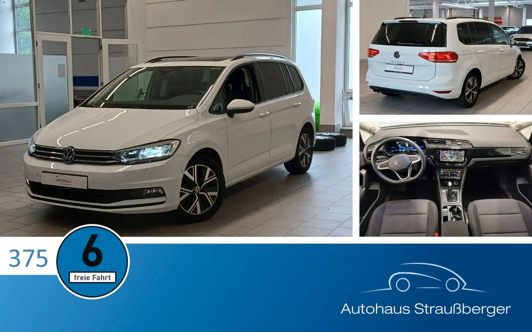 Volkswagen Touran Comfortline STHZ AHK ACC RFK LRHZ Pano 3Z Blanc - 1