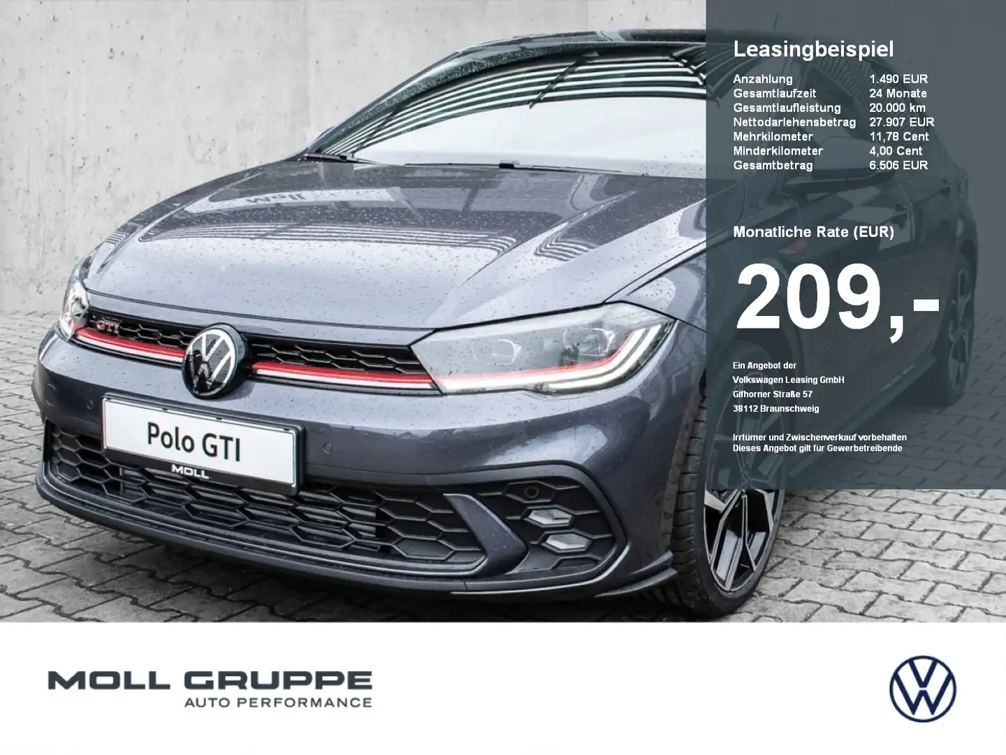 Volkswagen Polo GTI 2.0 l TSI OPF DSG NAVI PANO LM ACC KAM Grau - 1
