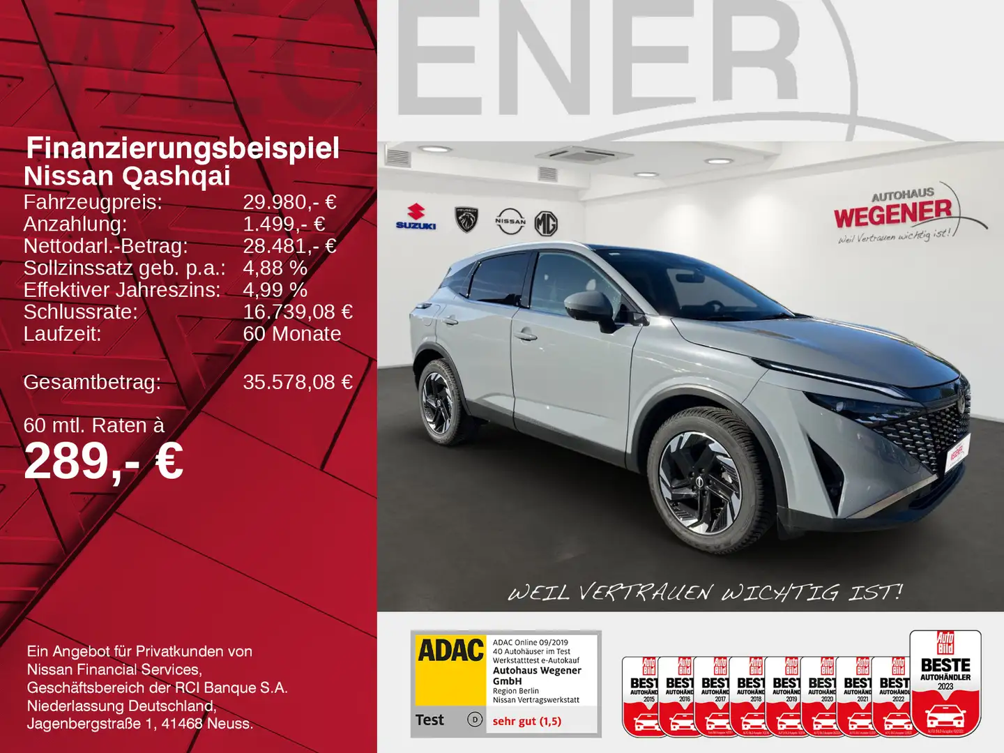 Nissan Qashqai QASHQAI N-CONNECTA MHEV AT WINTER PANO 360° NAVI Grau - 2