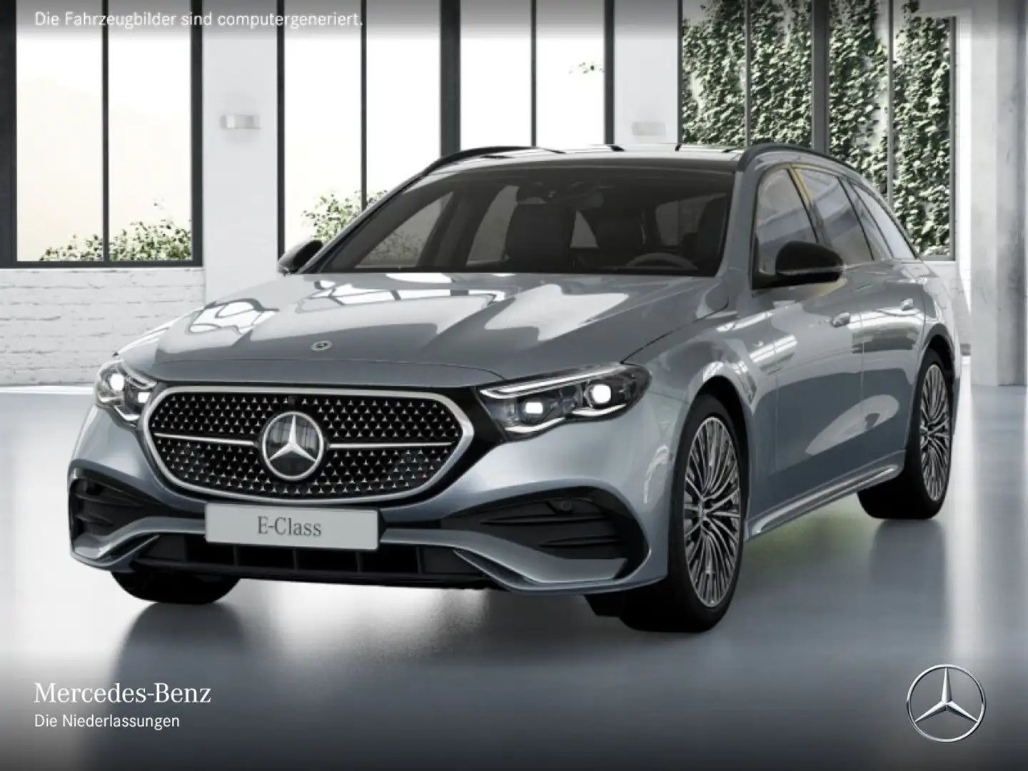Mercedes-Benz E 300 de T 4M Hybrid AMG Fahrass 360° Pano Distr. Silber - 2
