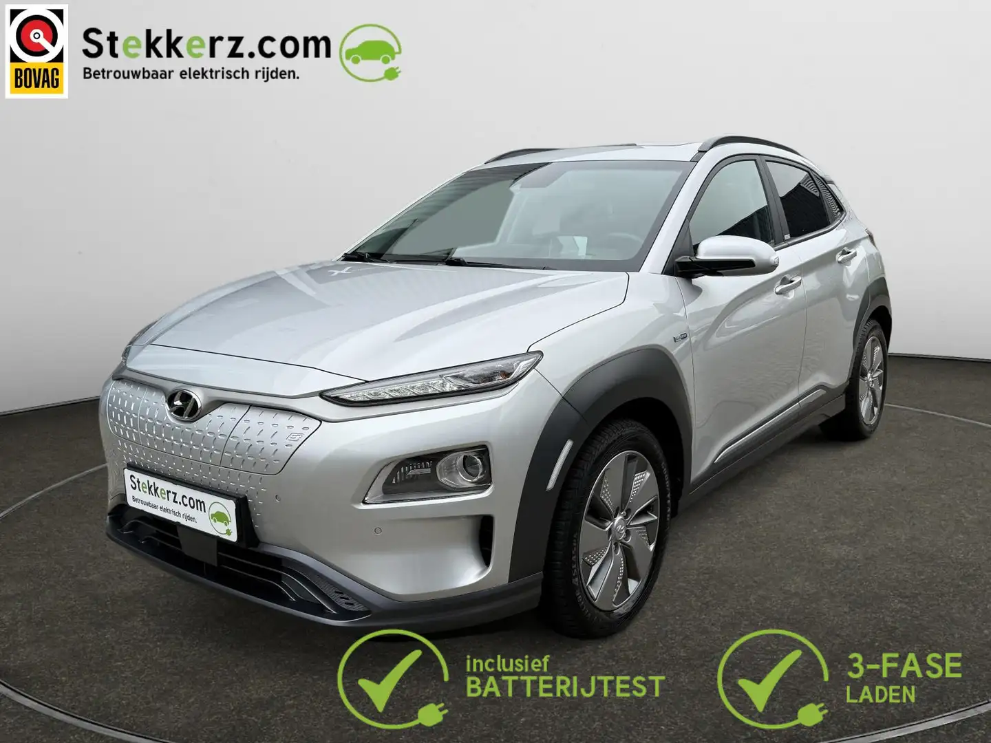 Hyundai KONA EV Premium Sky 64 kWh Schuifdak, Leer, SOH 100% Gris - 1