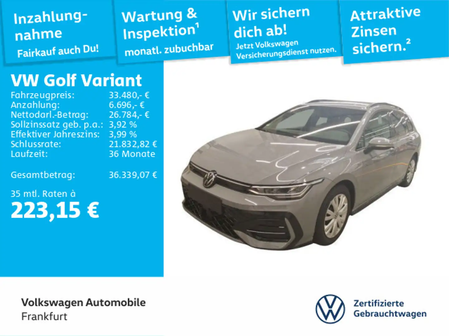 Volkswagen Golf VIII Variant 1.5 eTSI DSG R-Line Navi LED D Grau - 1