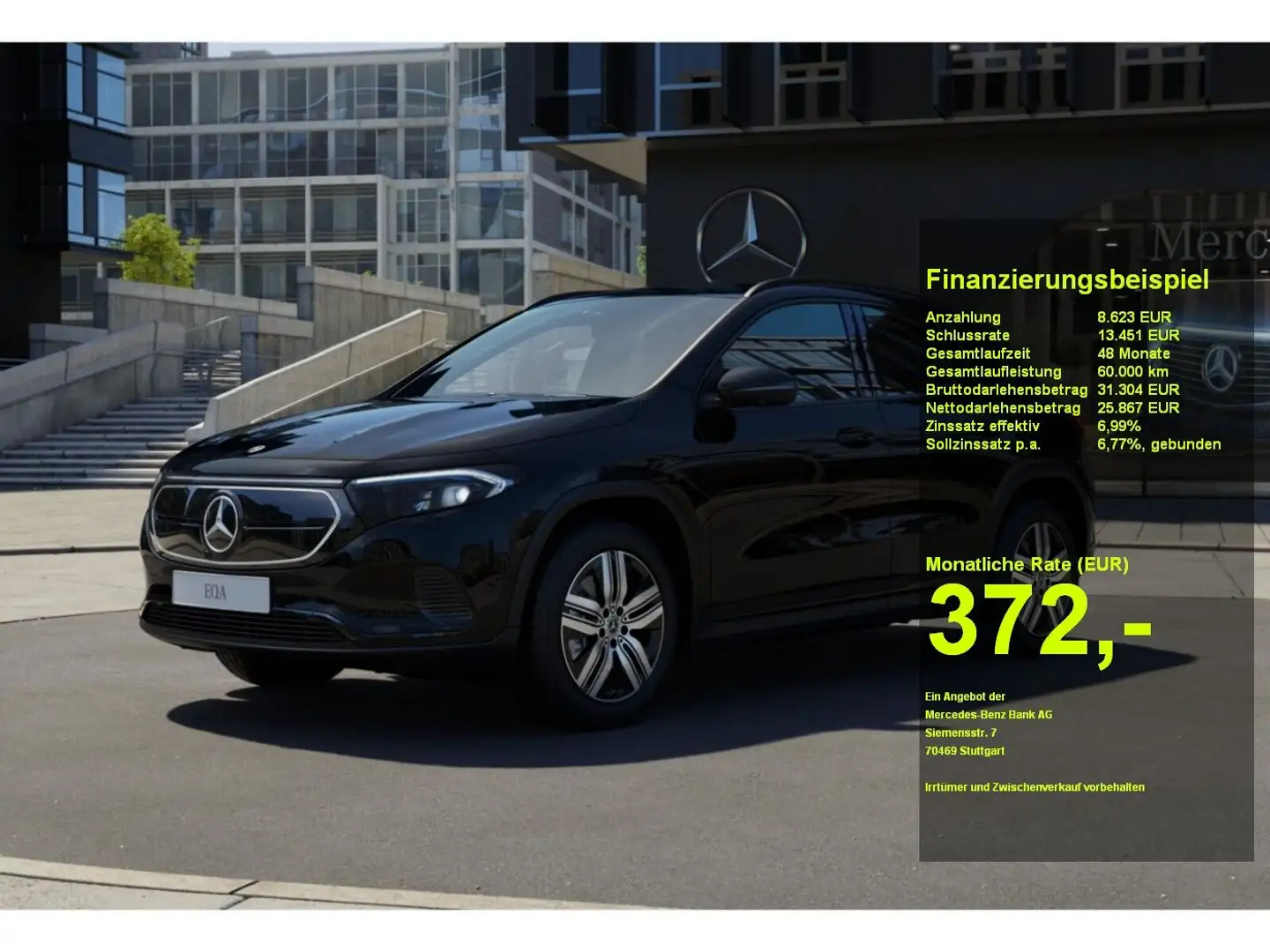 Mercedes-Benz EQA 250+ PROGESSIVE+NIGHT+360°+AHK+AMBIENTE Schwarz - 1