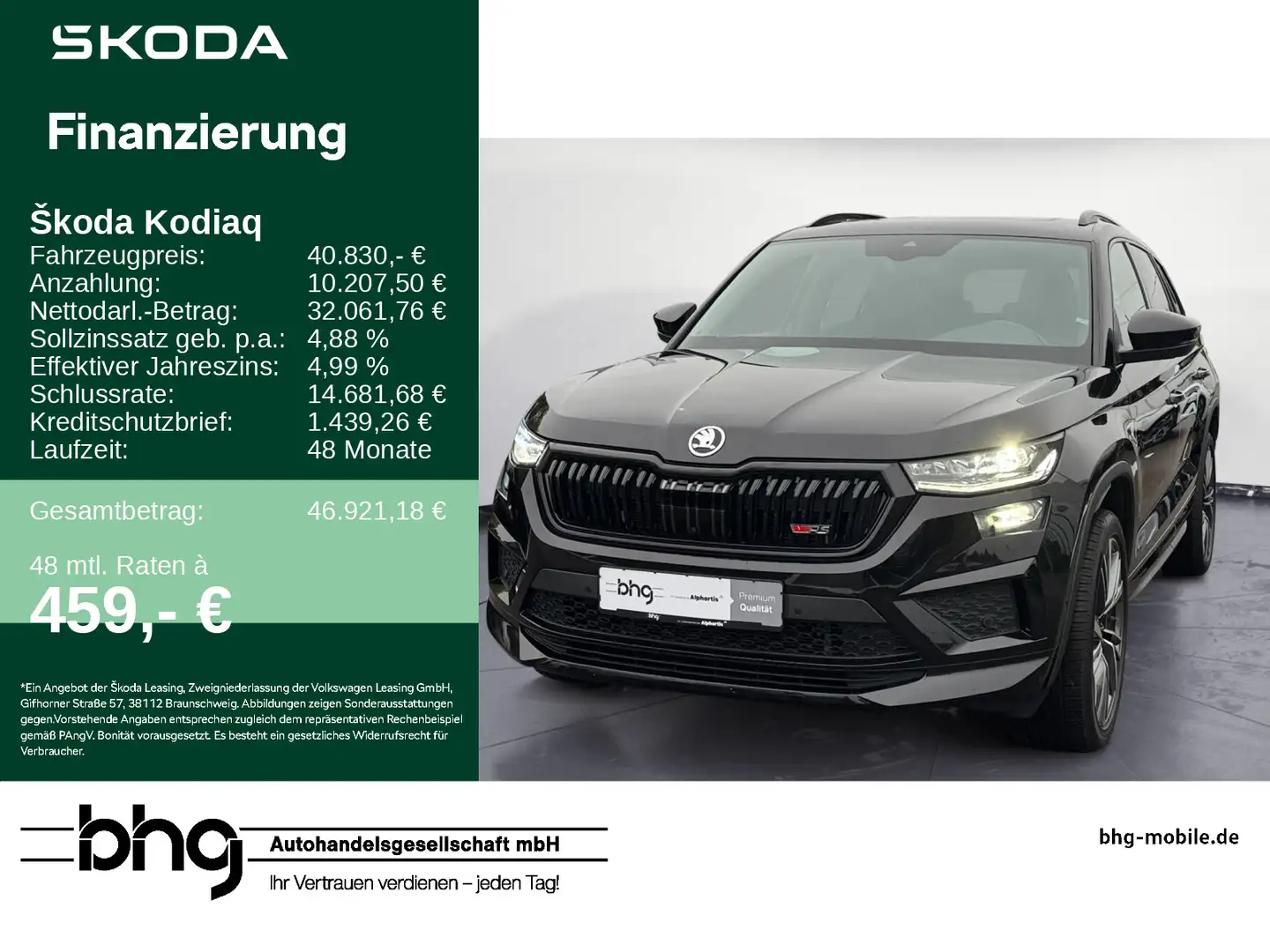 Skoda Kodiaq 2.0 TSI 4x4 DSG RS Schwarz - 1