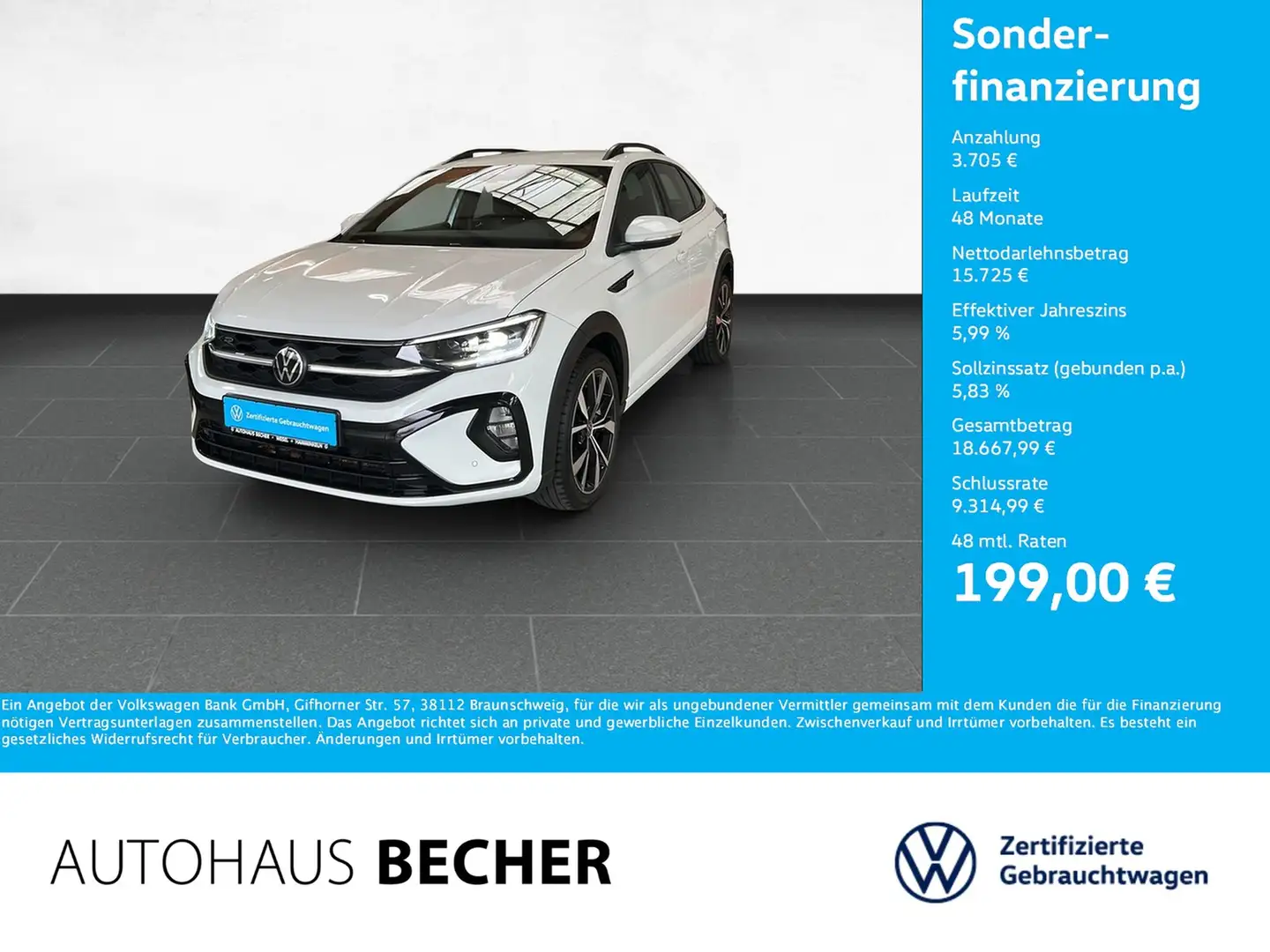 Volkswagen Taigo R-Line 1.0 TSI DSG /Rückfahrkam/Sitzhz/LED Weiß - 1