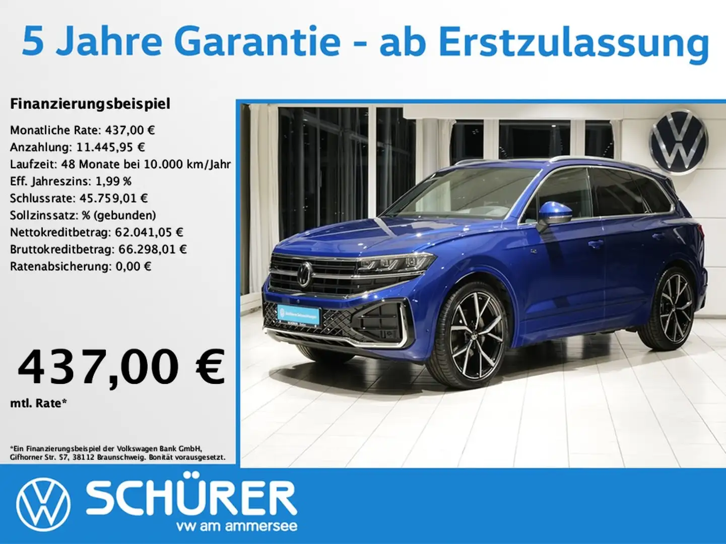 Volkswagen Touareg 3.0TDI R-Line Dynaudio 22" Pano Softclose StdHz... Blau - 1