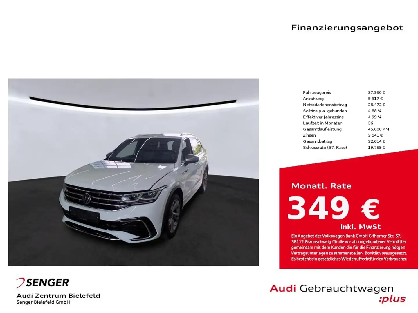 Volkswagen Tiguan Allspace R-Line 2.0 TDI 4Motion CarPlay Blanc - 1