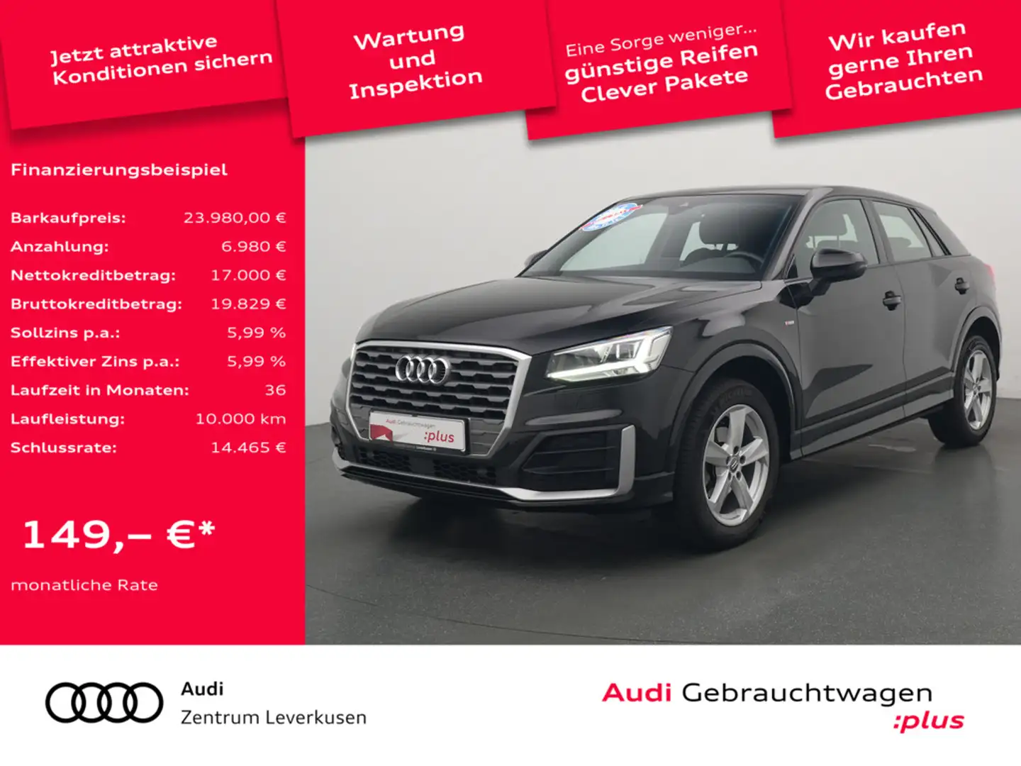 Audi Q2 Sport S line S TRON ACC NAVI KAM PANO PDC Schwarz - 1
