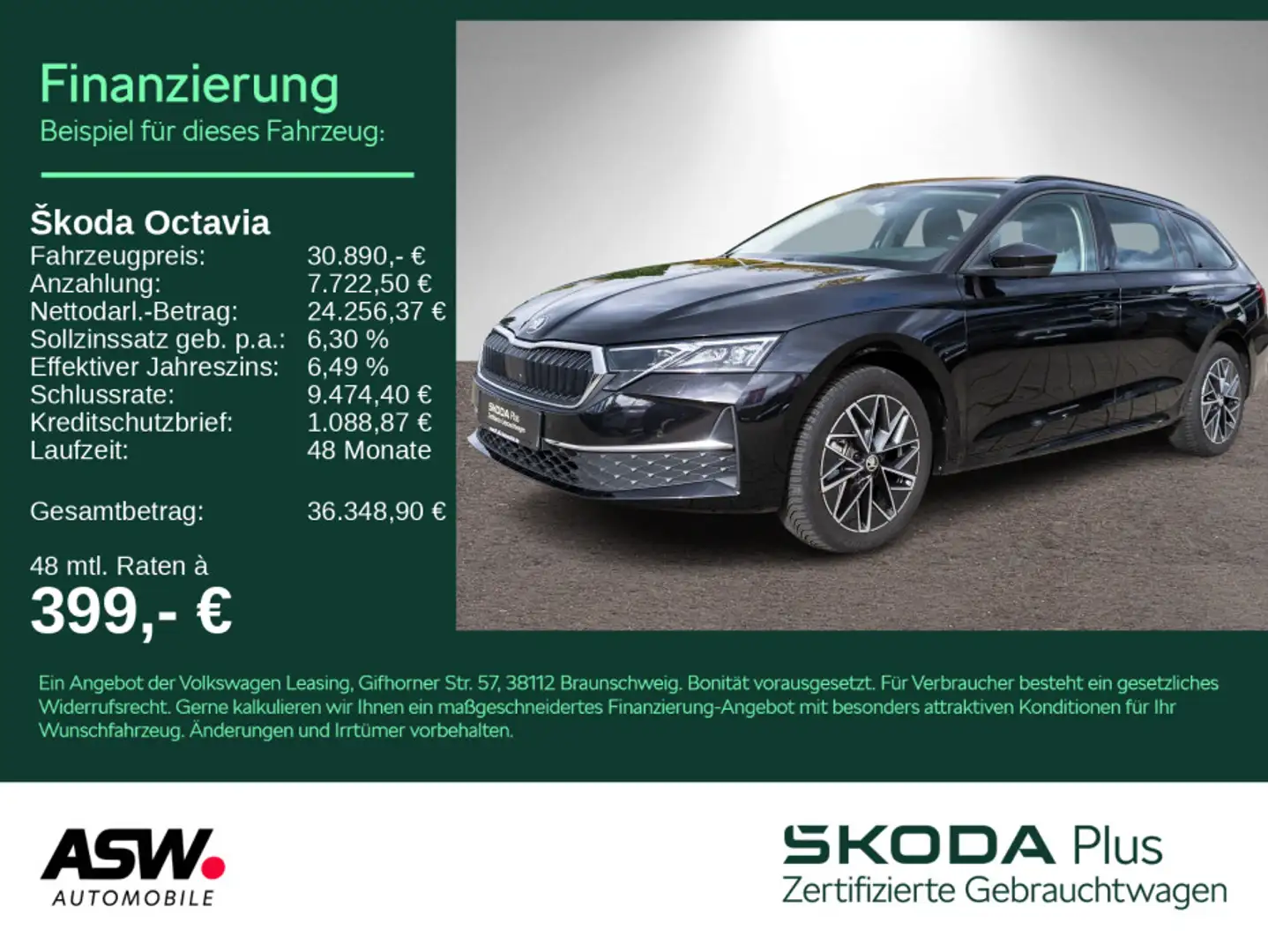 Skoda Octavia Combi Selection 2.0 TDI DSG LED 360° HUD Schwarz - 1