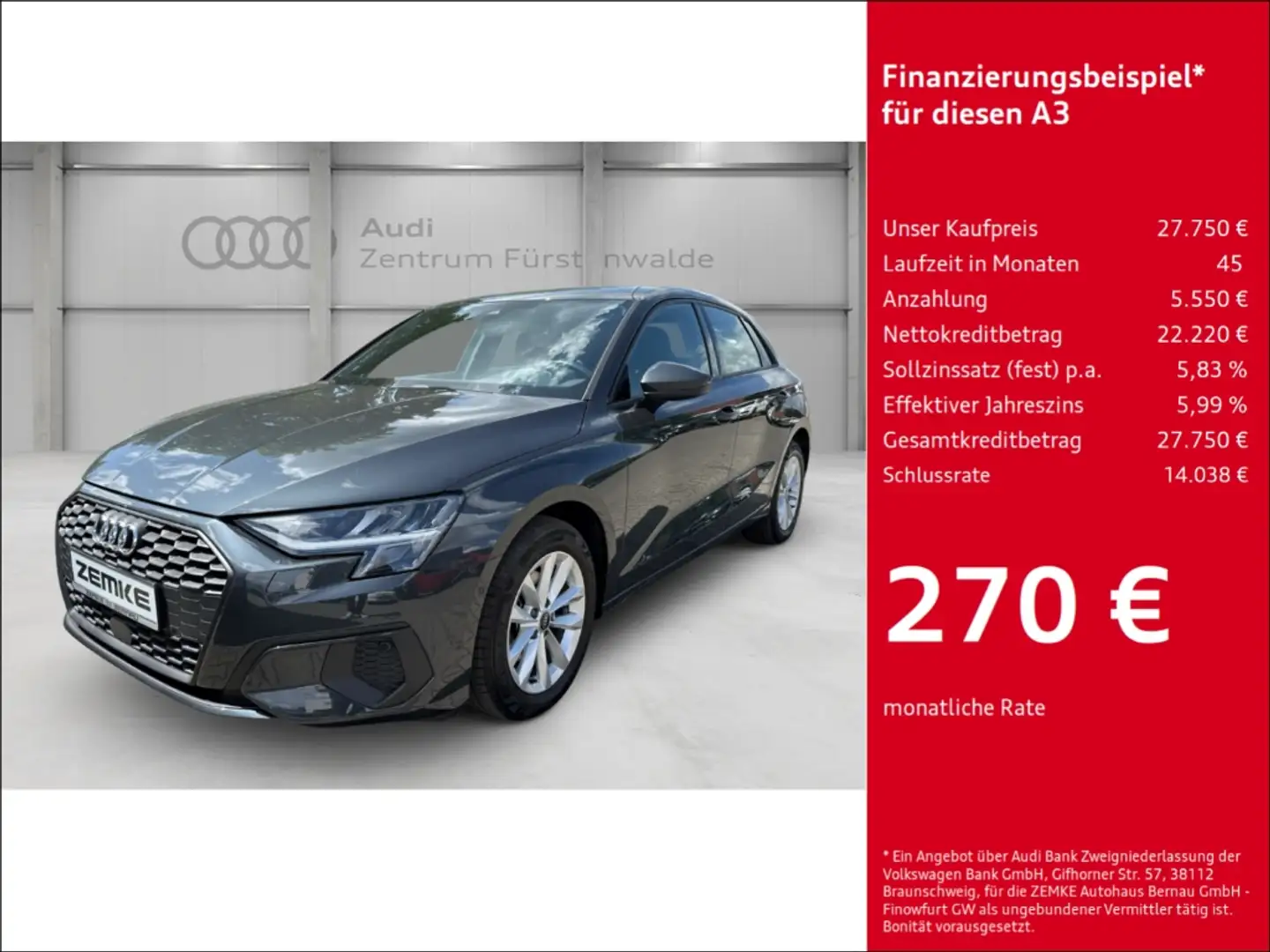 Audi A3 Sportback 35 TFSI S tronic AHK-abnehmbar Navi Digi Grey - 1
