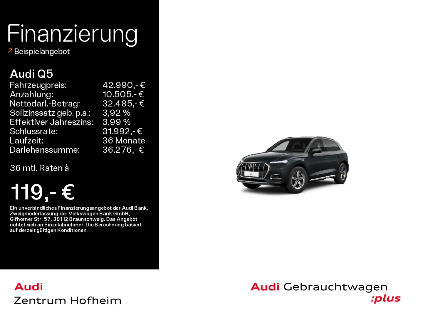 Audi Q5 40 TFSI qu Advanced S tro*Matrix*Virtual*Navi Grau - 1
