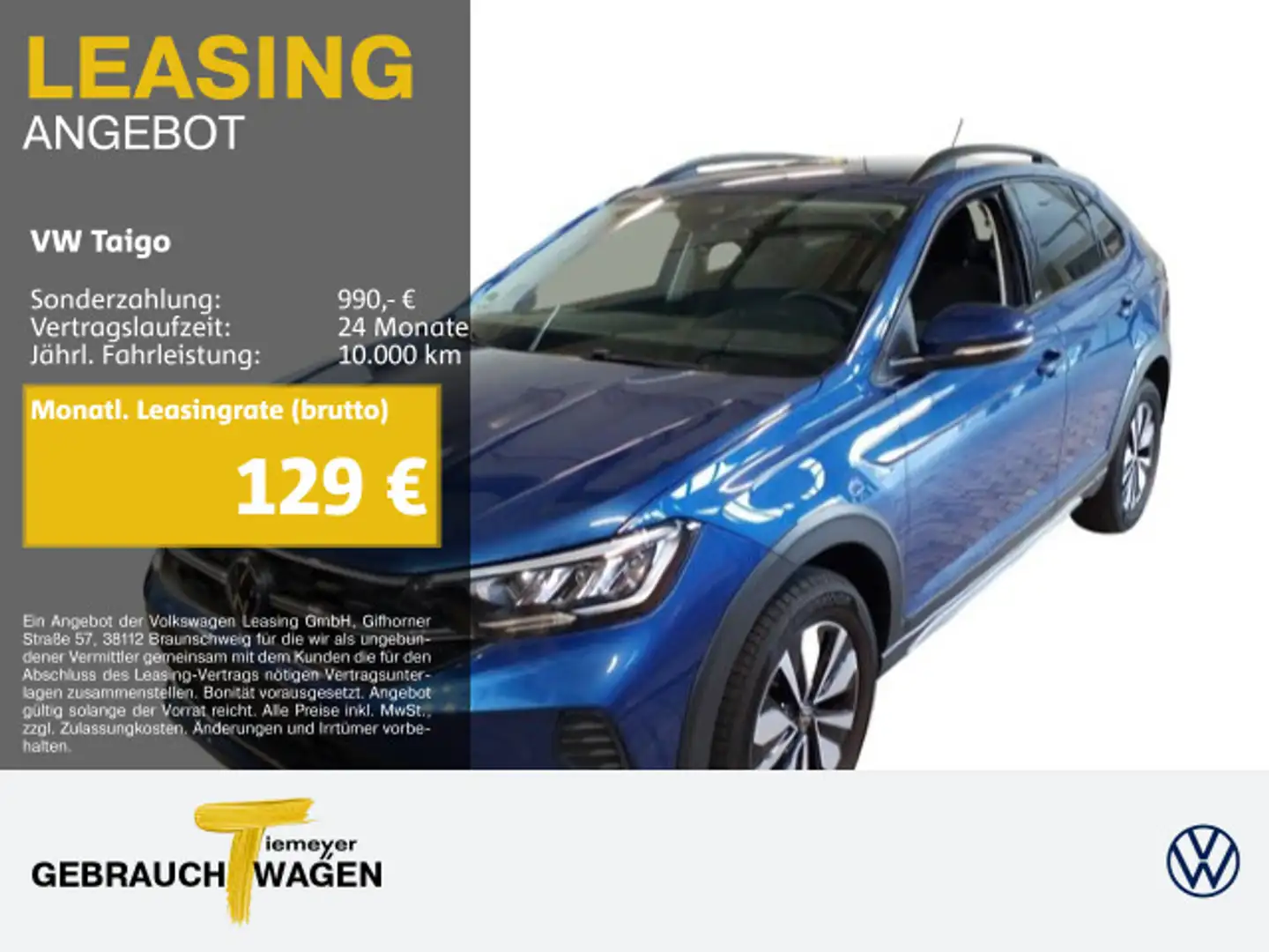 Volkswagen Taigo 1.0 TSI MOVE LED APP-CON SITZH PRIVACY Blau - 1