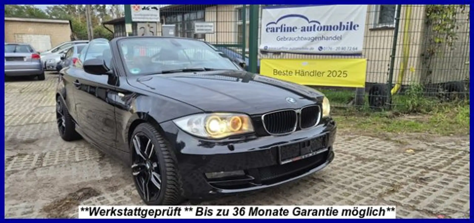 BMW 118 i Cabrio Xenon Navi 18" BMW-SH HU+GARANTIE Schwarz - 1