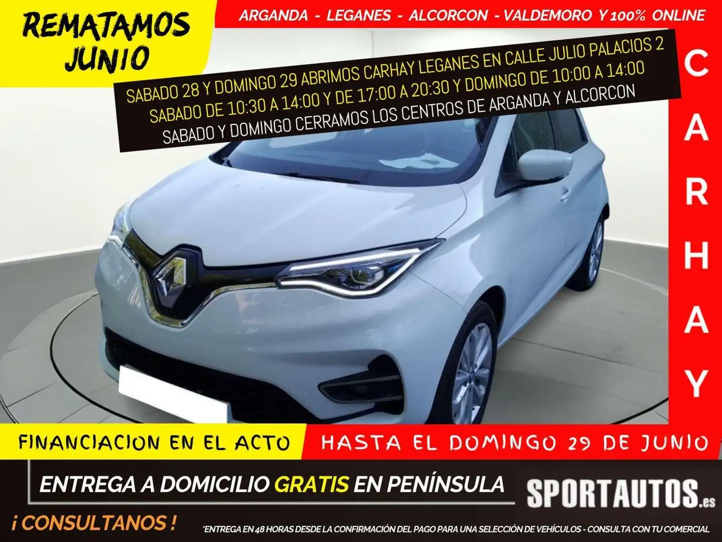 Renault ZOE INTENS R135 BATERÍA PROPIEDAD 50KWH Blanco - 1
