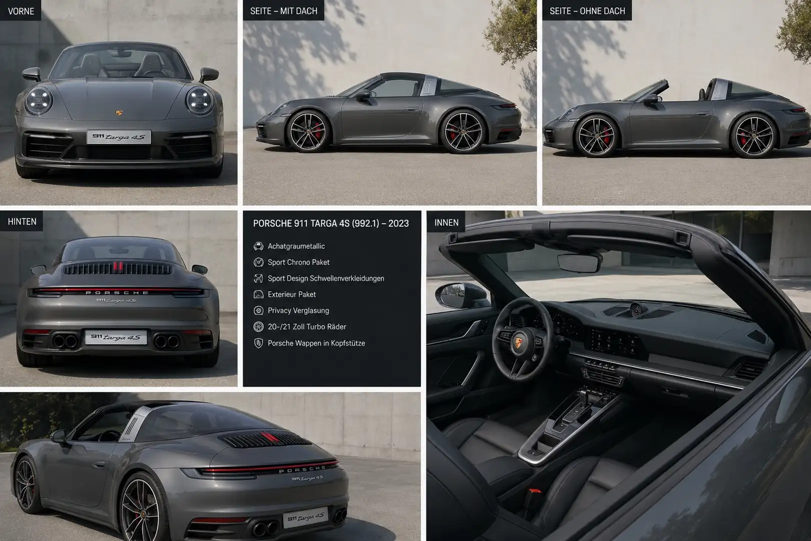 Porsche 911 992.1. Targa 4S Grau - 1