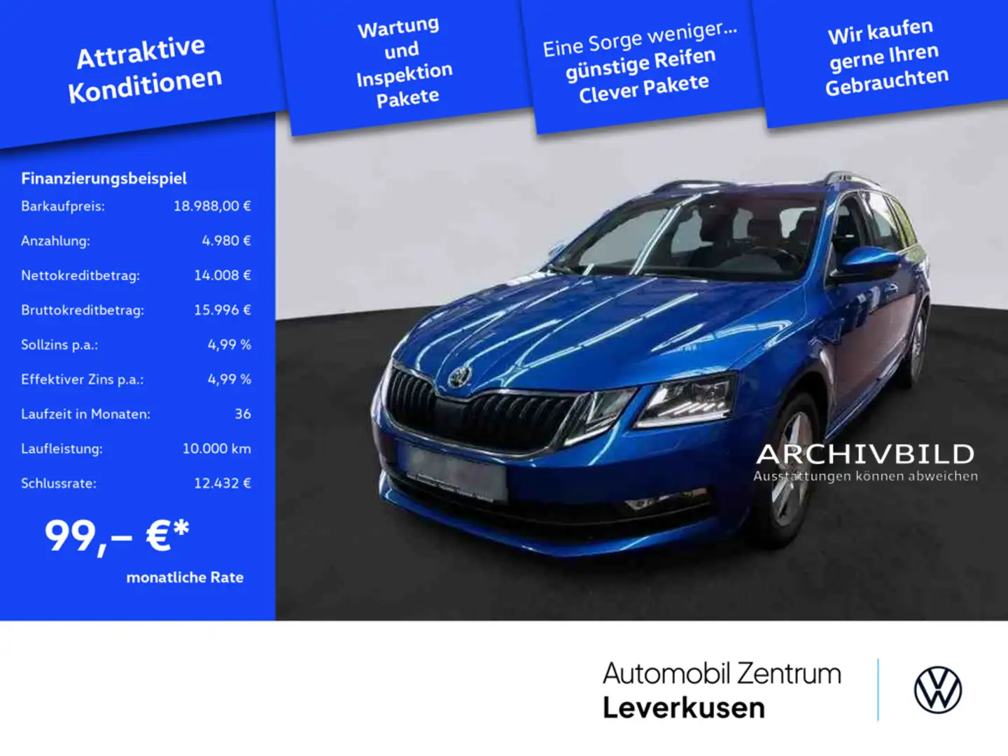 Skoda Octavia Ambition DSG PAO NAVI VIRT CARPLA SHZ Blau - 1
