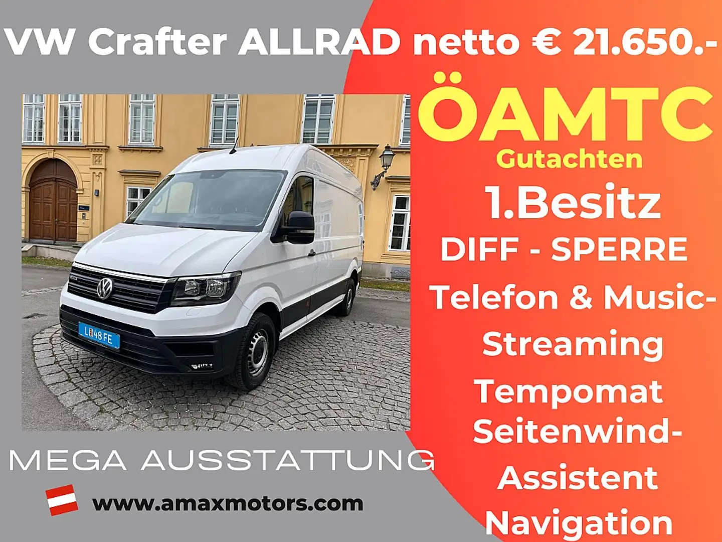 Volkswagen Crafter Crafter 35 Kastenwagen MR 4Motion 100% Differen... Weiß - 1