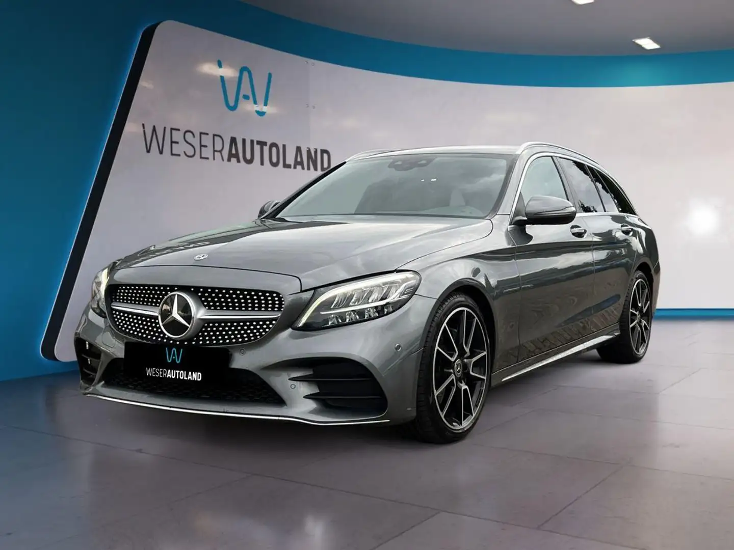 Mercedes-Benz C 220 d T AMG LINE LED AHK 1.HAND S-HEFT Grau - 1