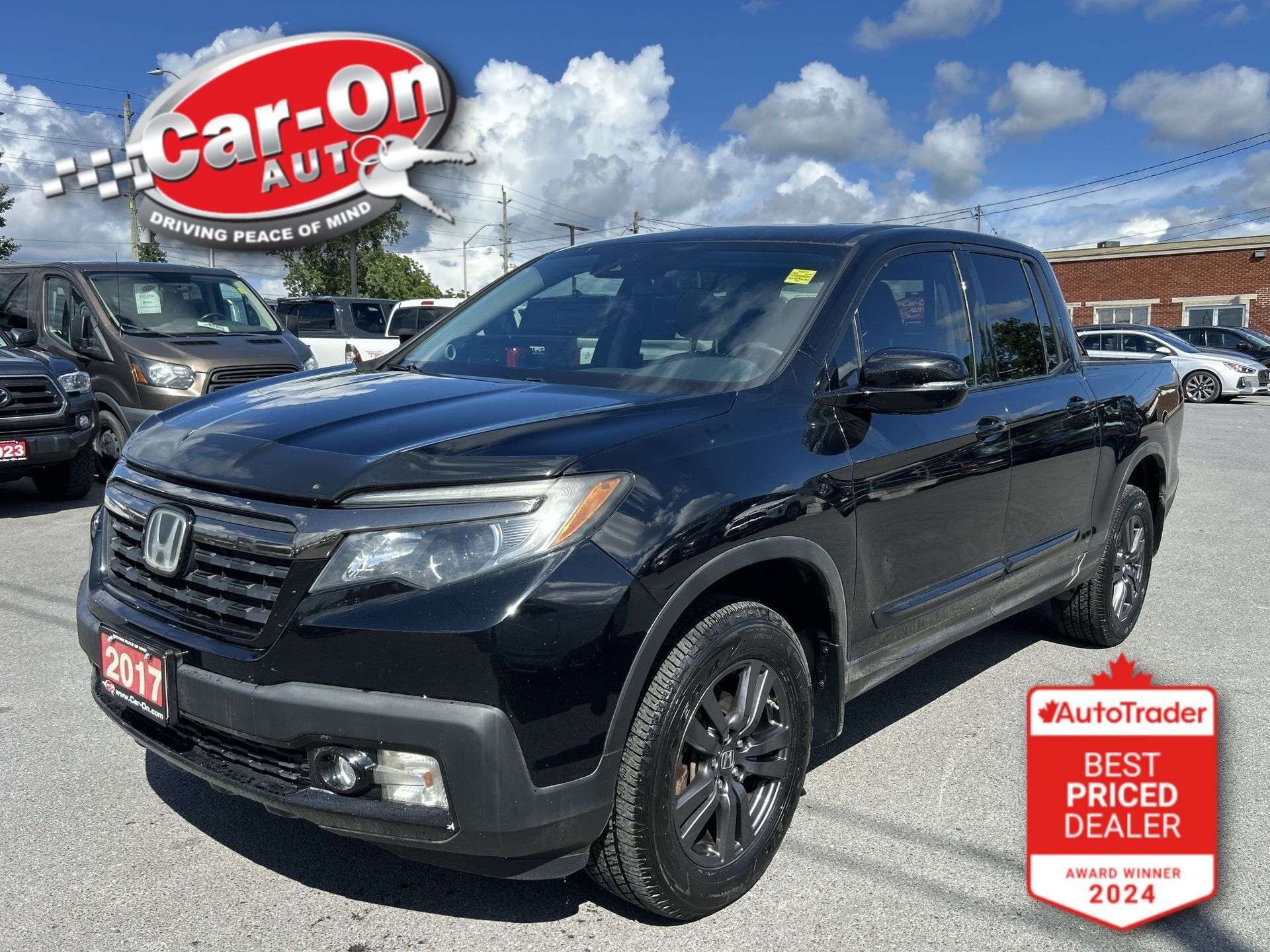 Black 2017 Honda Ridgeline Pickup Truck All-Wheel Drive Automatic