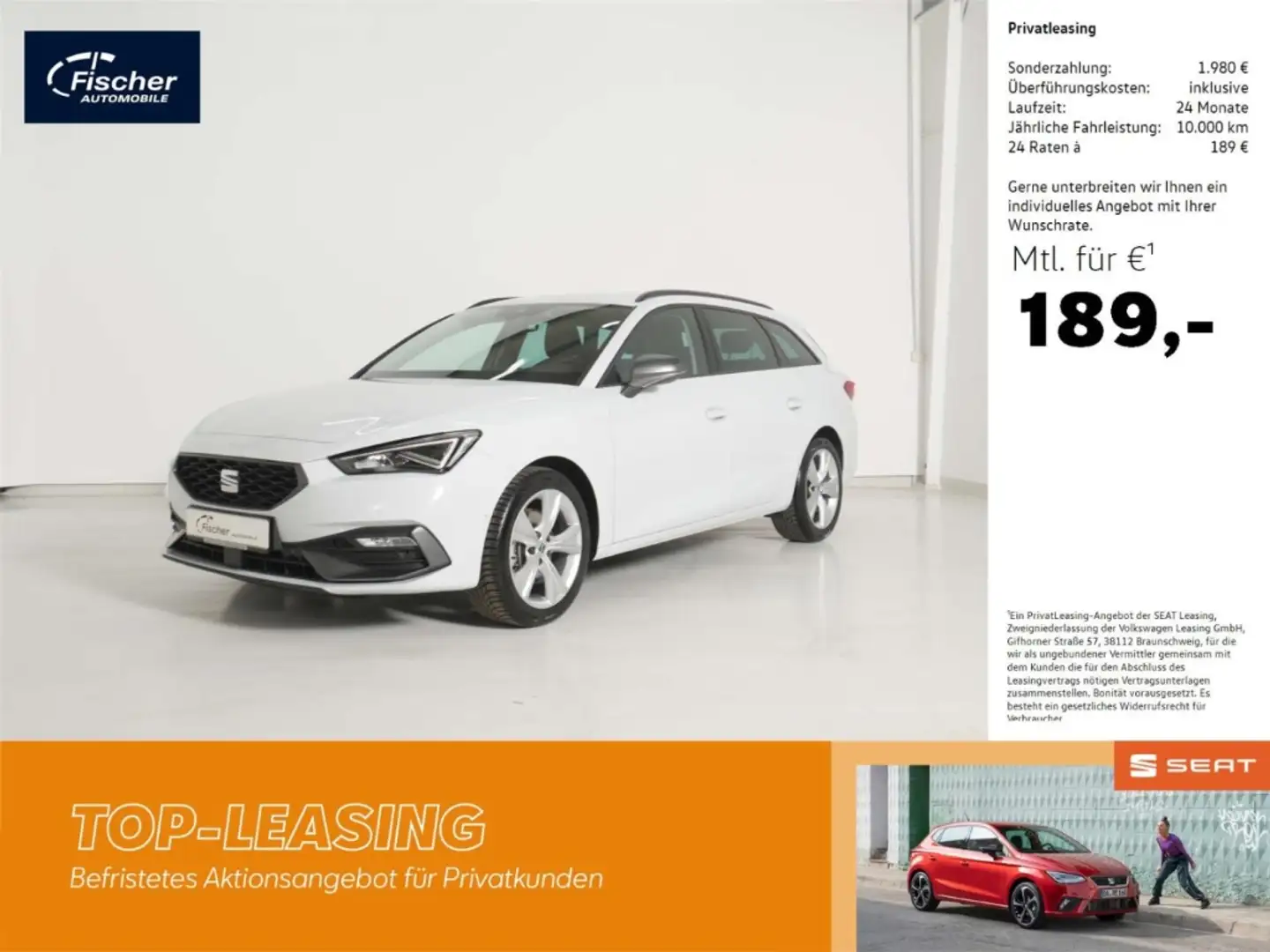 SEAT Leon Sportstourer 2.0 TDI FR Weiß - 1