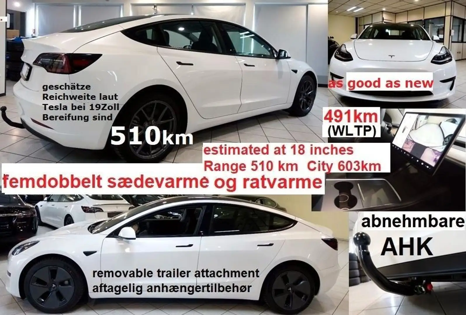 Tesla Model 3 +AHK kaufe Tesla an +Leasing  ab 390€ Weiß - 1