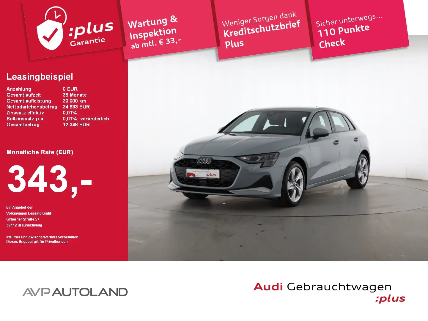Audi A3 Sportback 35 TDI S tronic advanced MMI NAVI+ Gris - 1